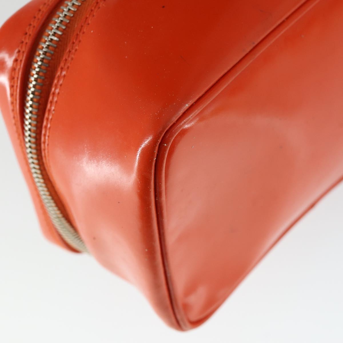 GUCCI Bamboo Vanity Hand Bag Patent Orange Silver 032 1956 0151 Auth 170518