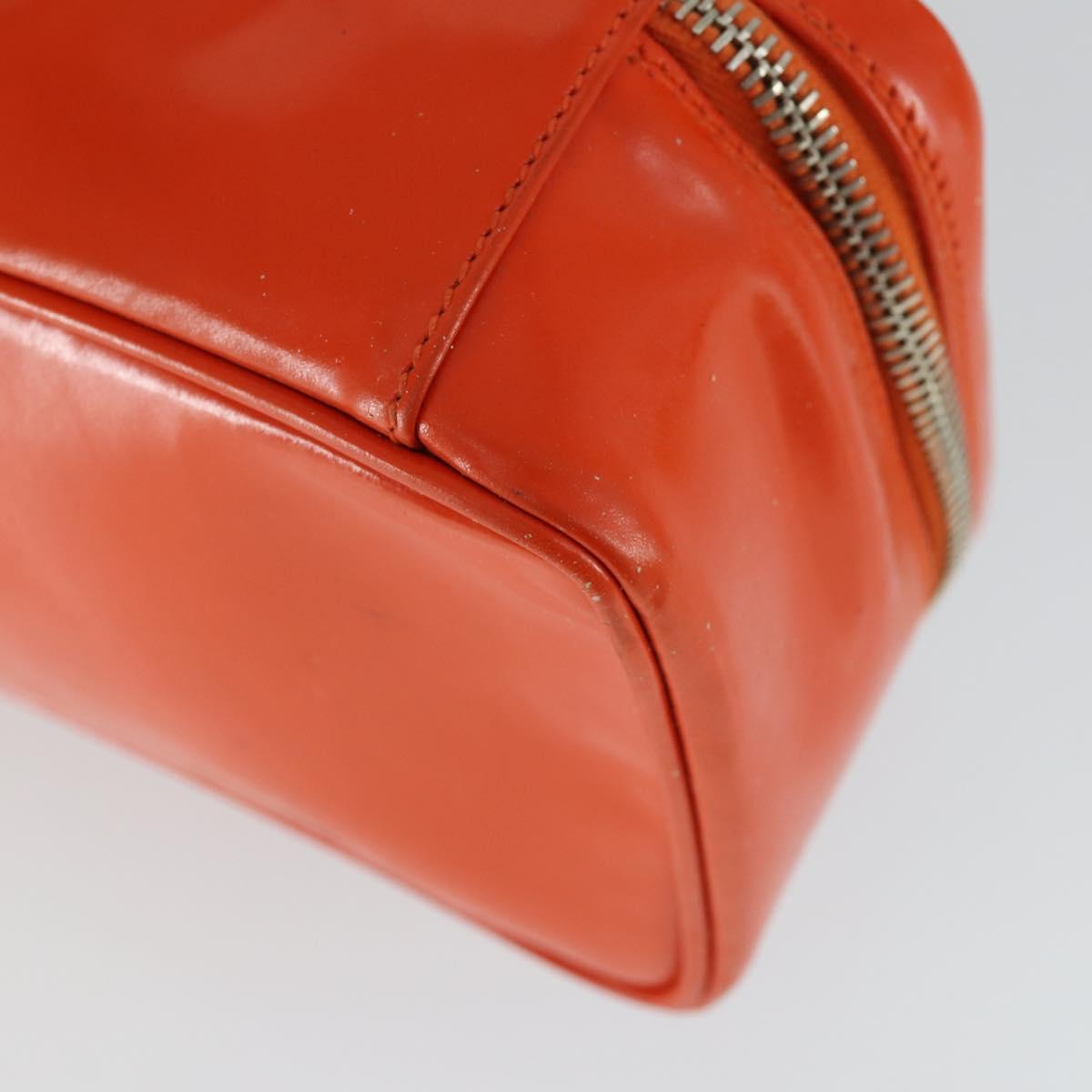 GUCCI Bamboo Vanity Hand Bag Patent Orange Silver 032 1956 0151 Auth 170518