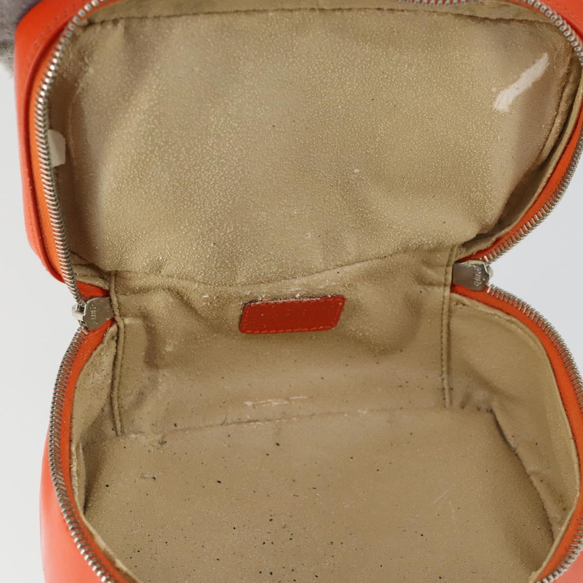 GUCCI Bamboo Vanity Hand Bag Patent Orange Silver 032 1956 0151 Auth 170518