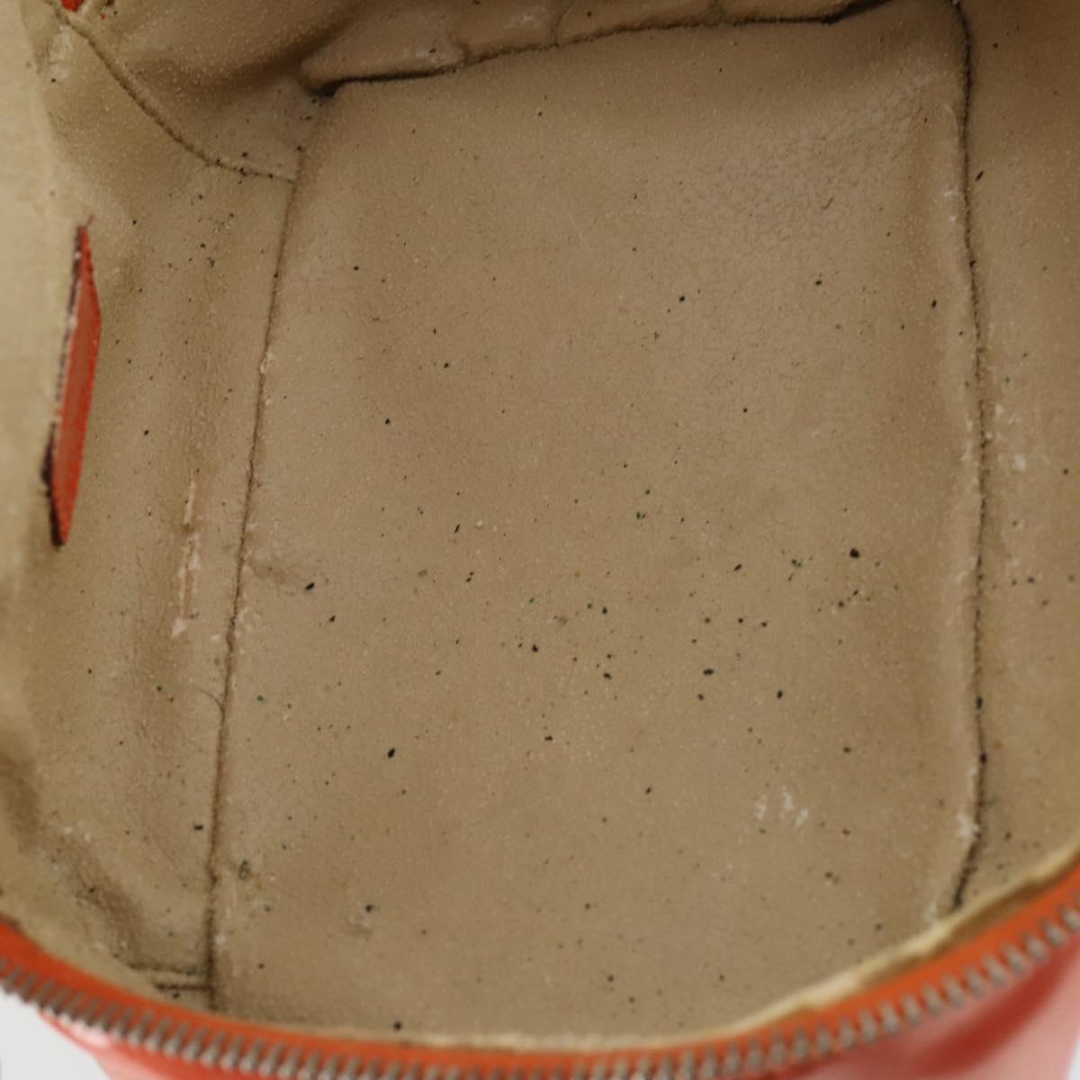 GUCCI Bamboo Vanity Hand Bag Patent Orange Silver 032 1956 0151 Auth 170518