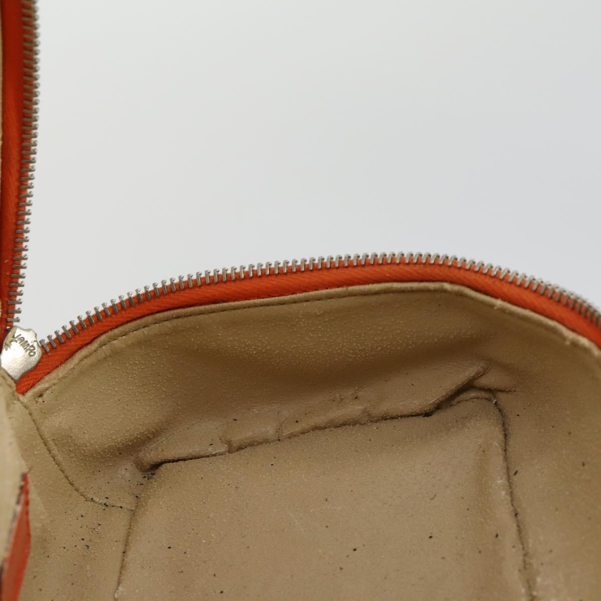 GUCCI Bamboo Vanity Hand Bag Patent Orange Silver 032 1956 0151 Auth 170518