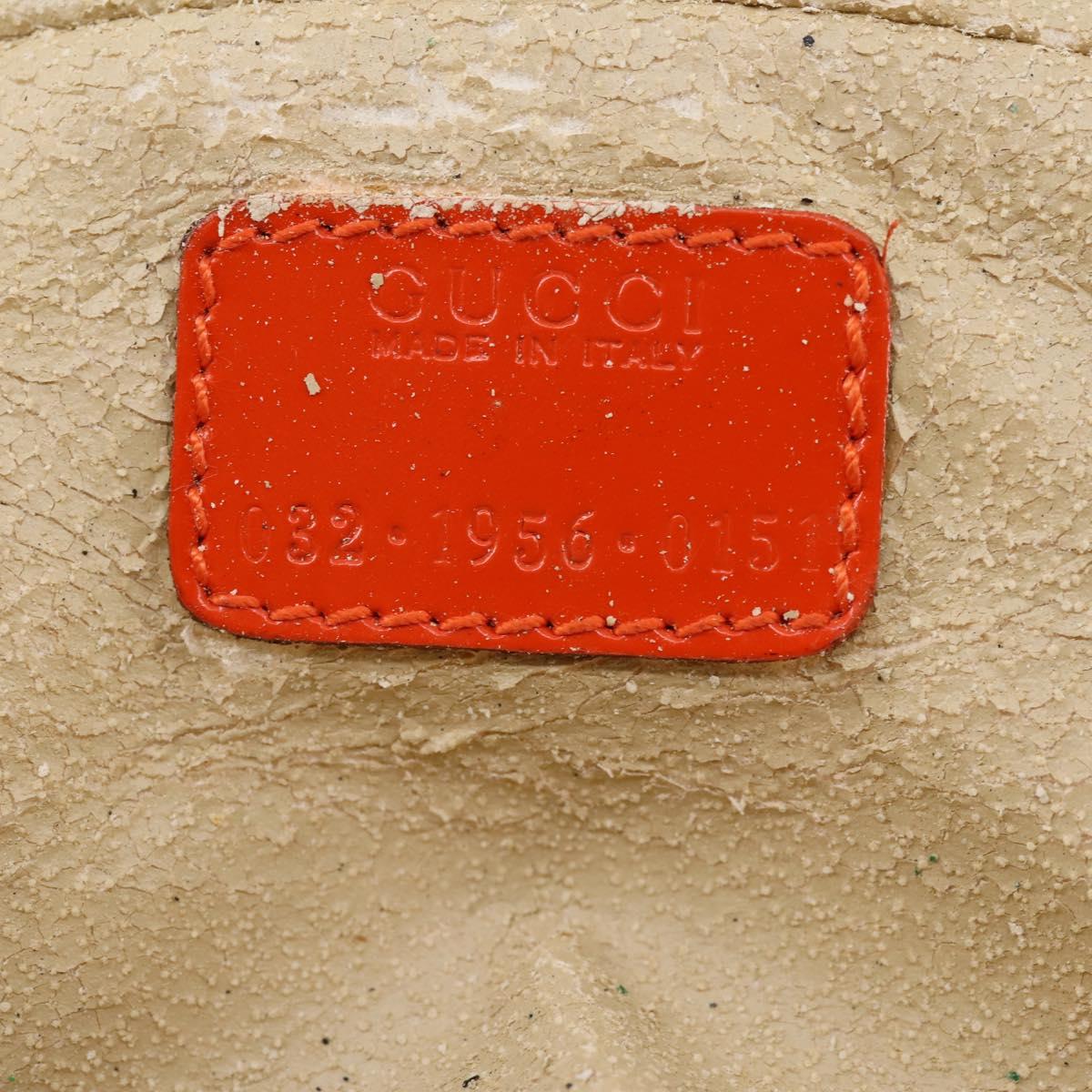 GUCCI Bamboo Vanity Hand Bag Patent Orange Silver 032 1956 0151 Auth 170518