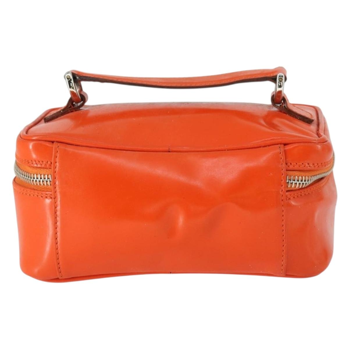 GUCCI Bamboo Vanity Hand Bag Patent Orange Silver 032 1956 0151 Auth 170518