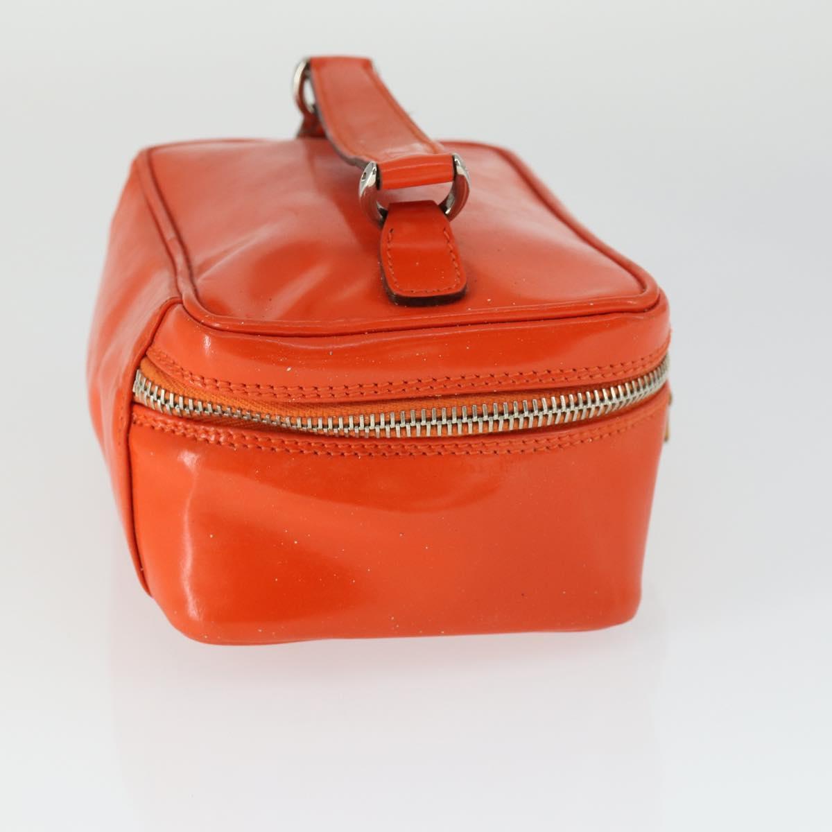 GUCCI Bamboo Vanity Hand Bag Patent Orange Silver 032 1956 0151 Auth 170518