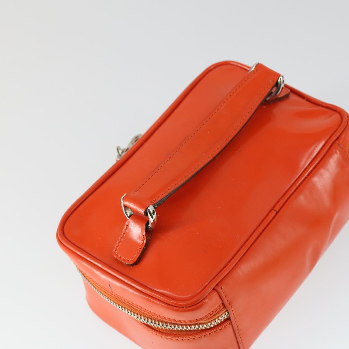 GUCCI Bamboo Vanity Hand Bag Patent Orange Silver 032 1956 0151 Auth 170518