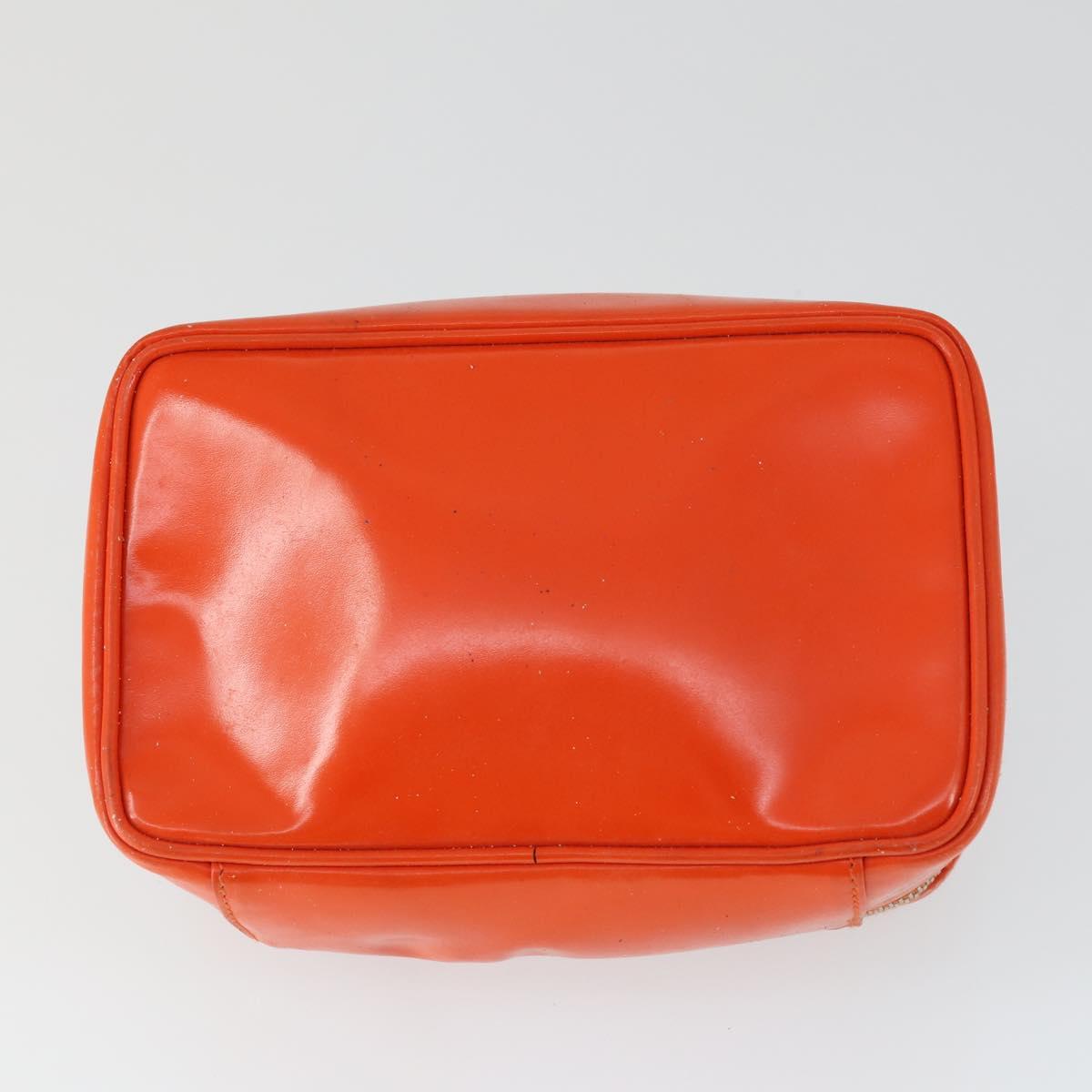 GUCCI Bamboo Vanity Hand Bag Patent Orange Silver 032 1956 0151 Auth 170518