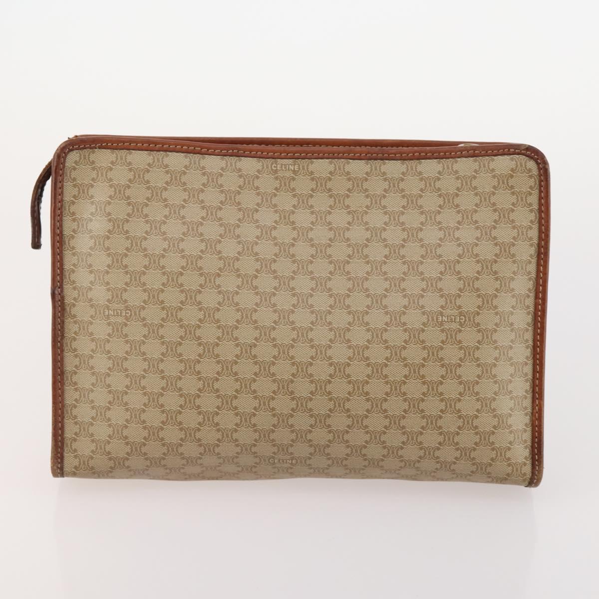 CELINE Macadam Canvas Clutch Bag PVC Leather 5 Set Brown Black beige Auth 170526