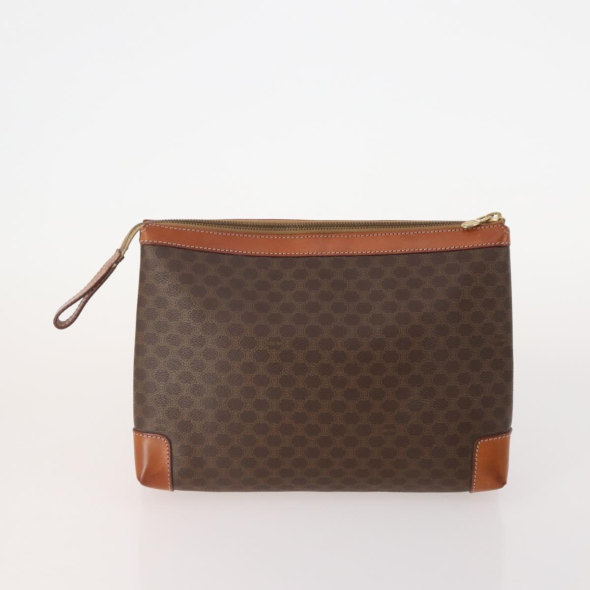 CELINE Macadam Canvas Clutch Bag PVC Leather 5 Set Brown Black beige Auth 170526