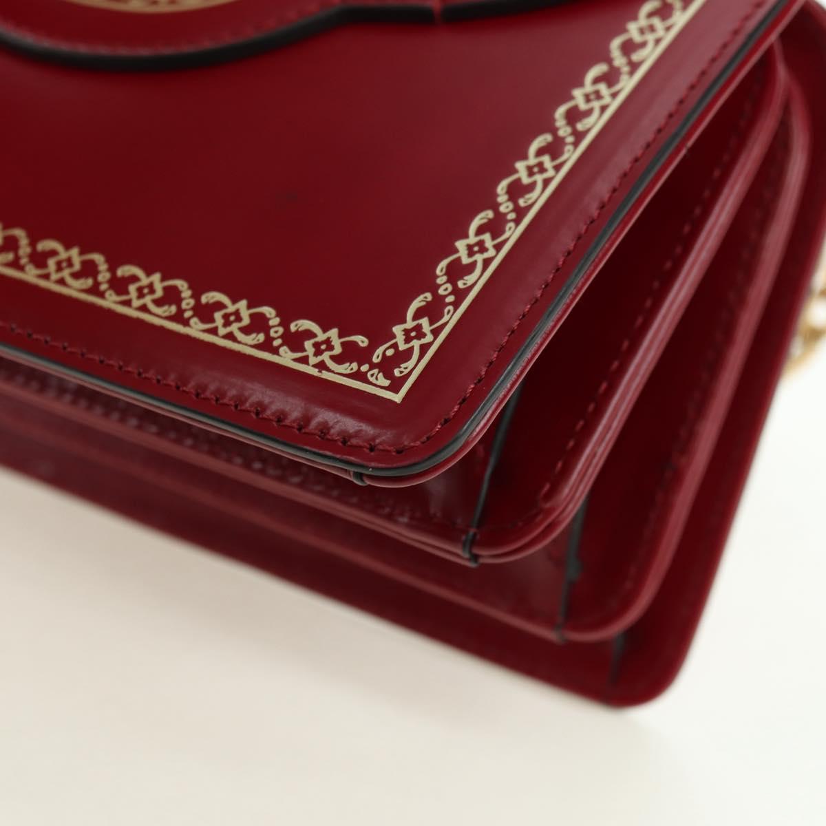 GUCCI Bamboo Taiga Head Hand Bag Leather 2way Red Gold 488667 Auth 170530SAV