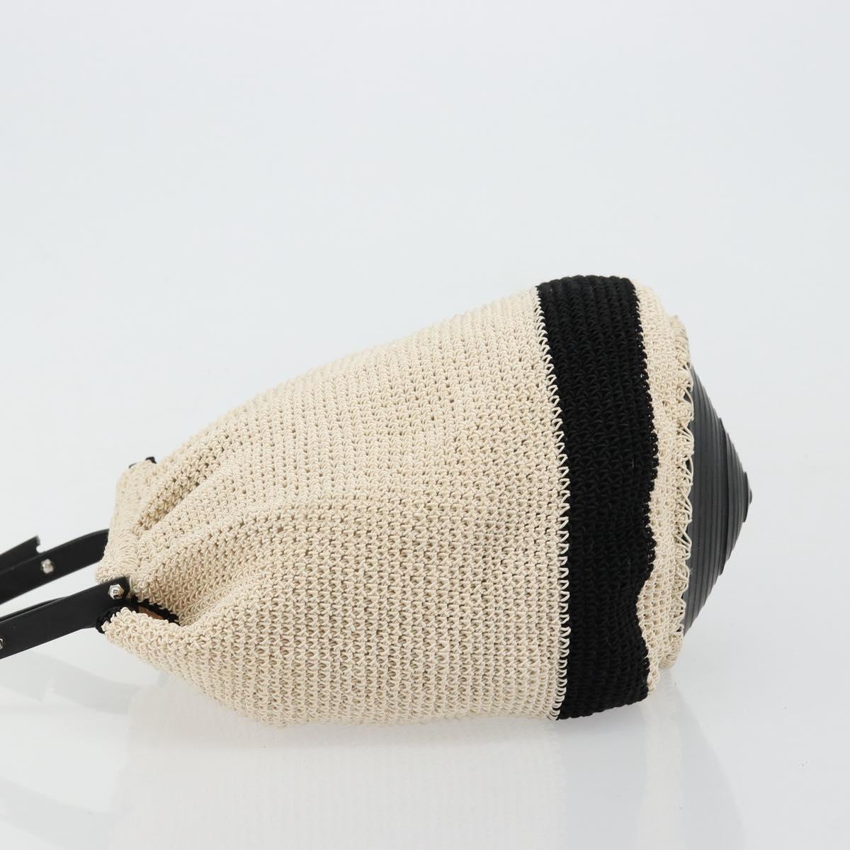 CHANEL Hand Bag Straw Beige CC Auth 170539