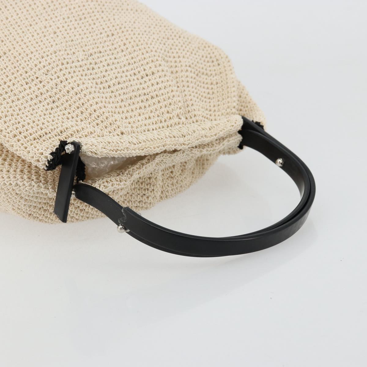CHANEL Hand Bag Straw Beige CC Auth 170539
