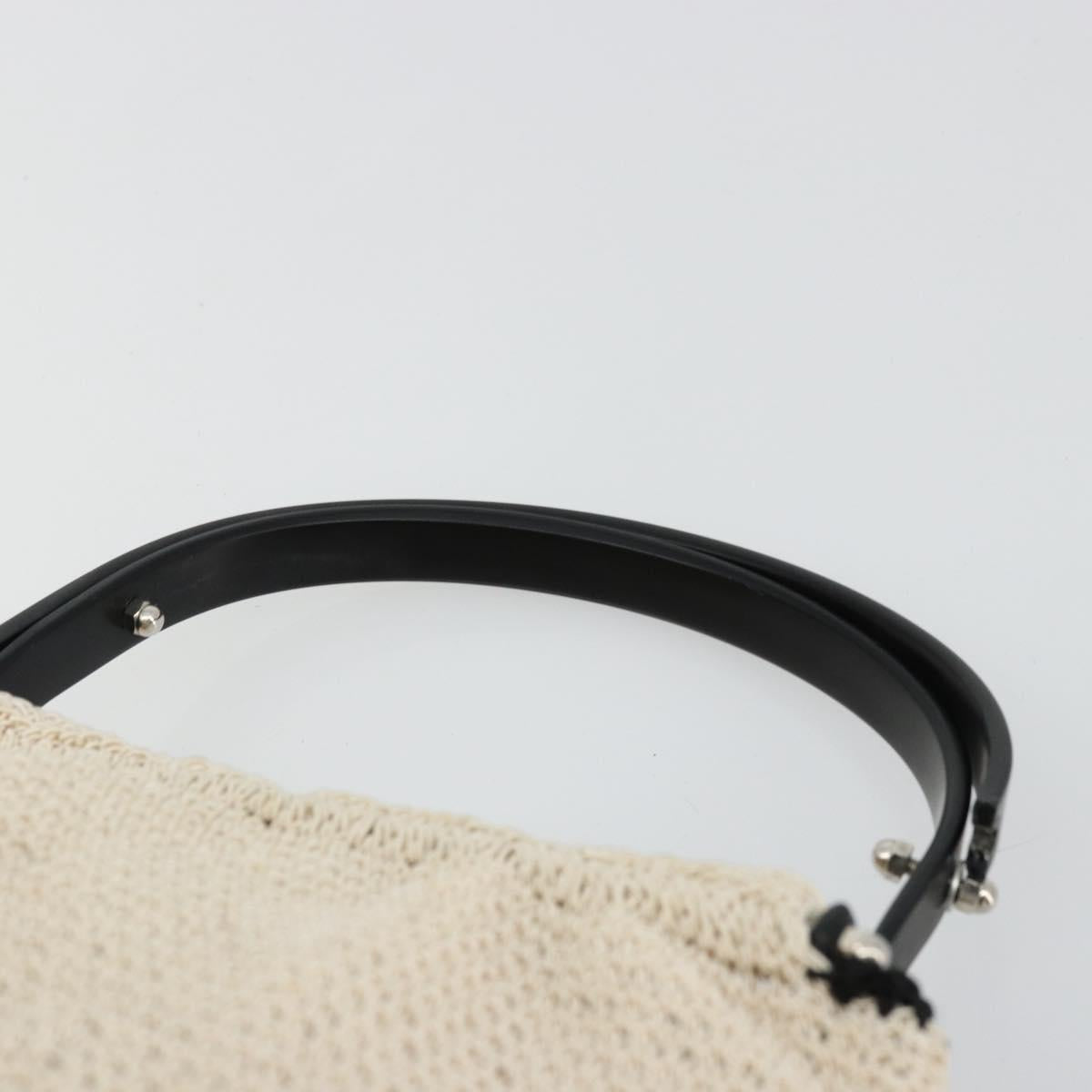 CHANEL Hand Bag Straw Beige CC Auth 170539
