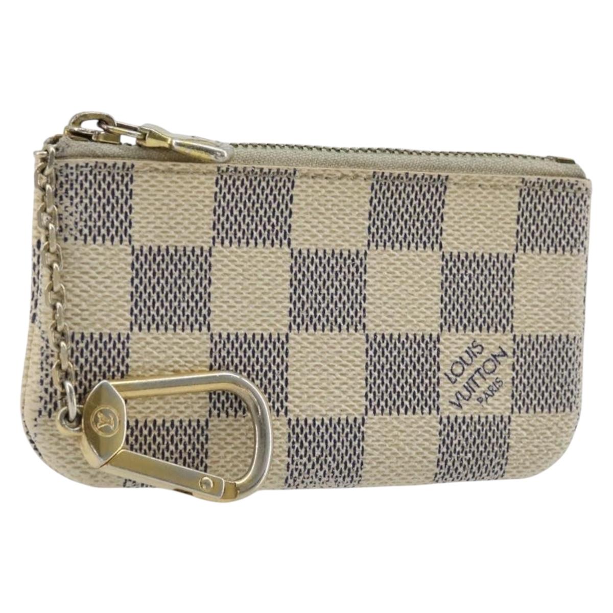 LOUIS VUITTON Damier Azur Pochette Cles Coin Purse N62659 LV Auth 170542