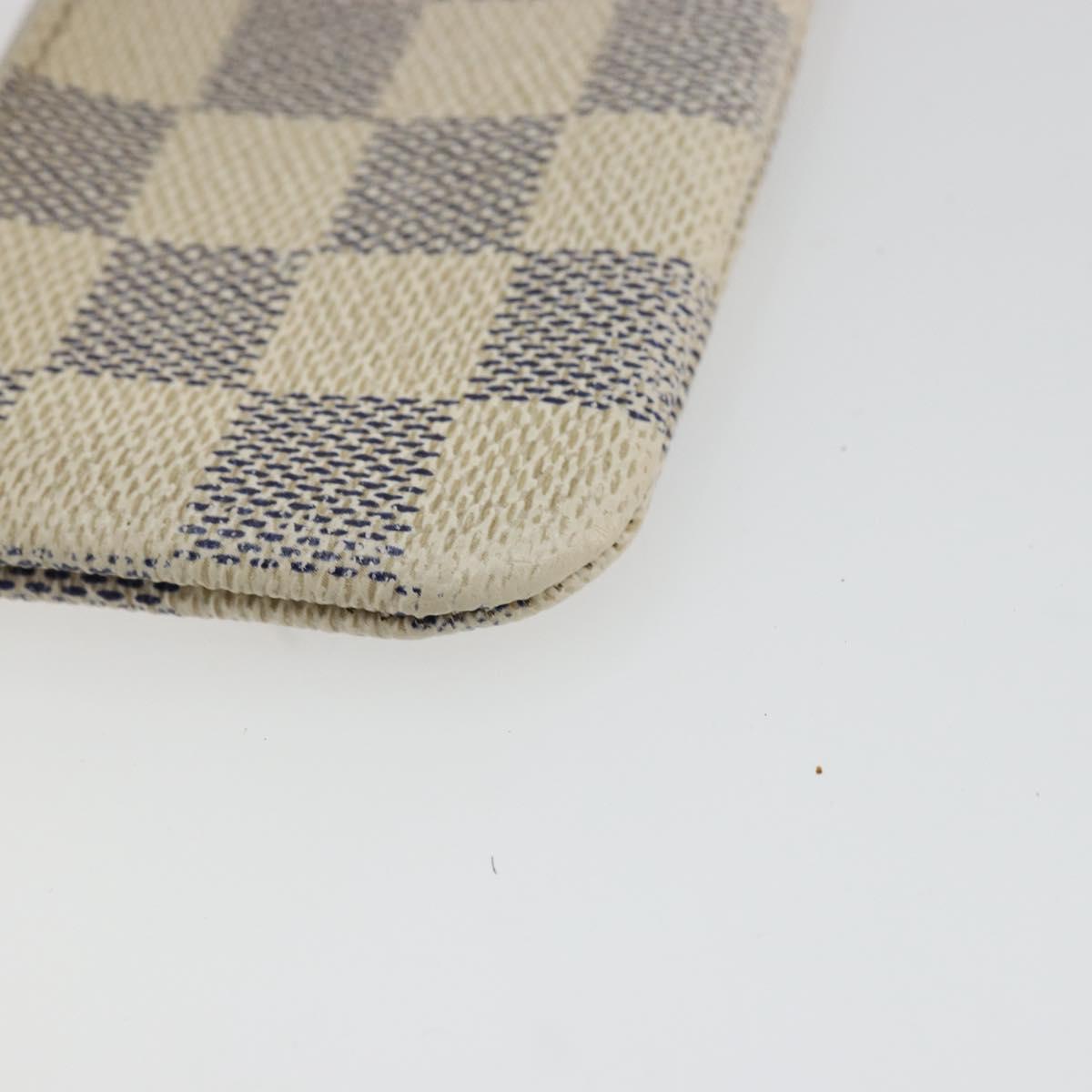 LOUIS VUITTON Damier Azur Pochette Cles Coin Purse N62659 LV Auth 170542
