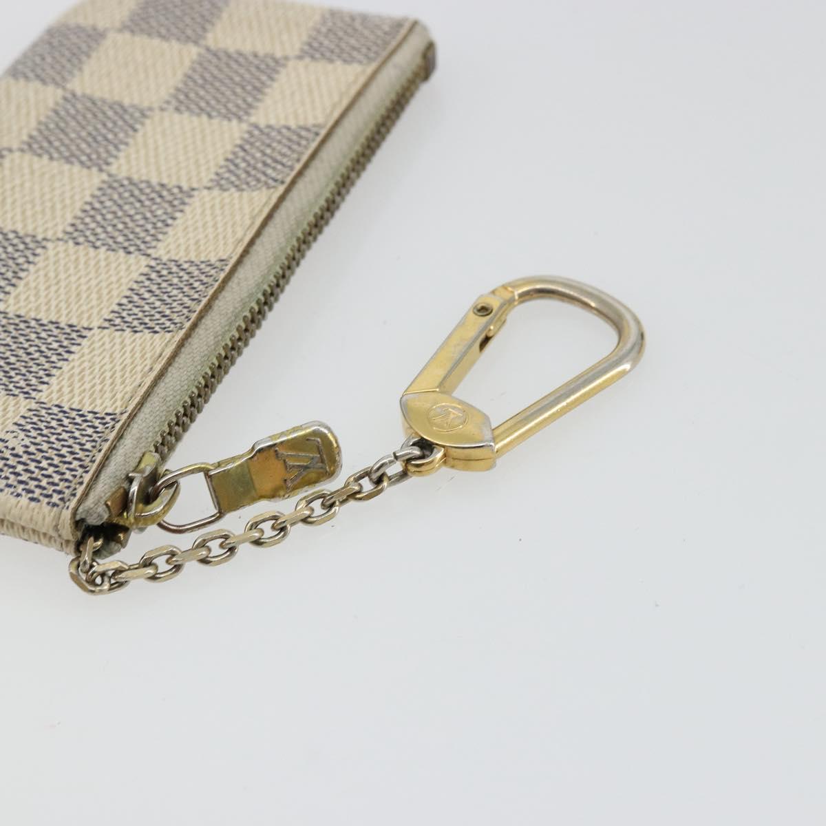 LOUIS VUITTON Damier Azur Pochette Cles Coin Purse N62659 LV Auth 170542