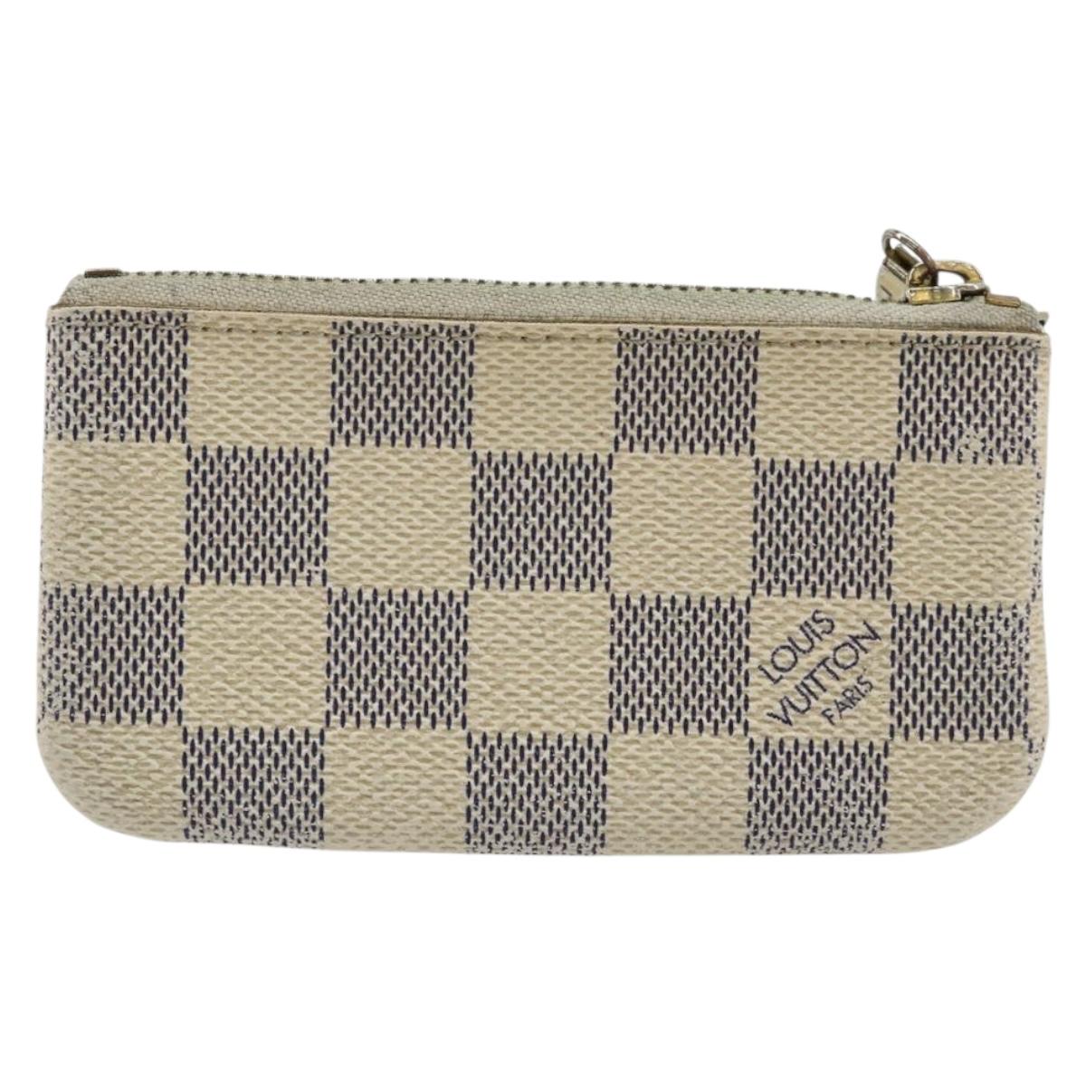 LOUIS VUITTON Damier Azur Pochette Cles Coin Purse N62659 LV Auth 170542