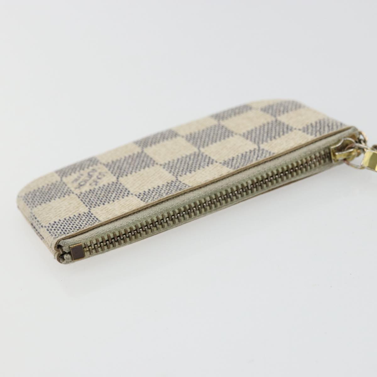 LOUIS VUITTON Damier Azur Pochette Cles Coin Purse N62659 LV Auth 170542