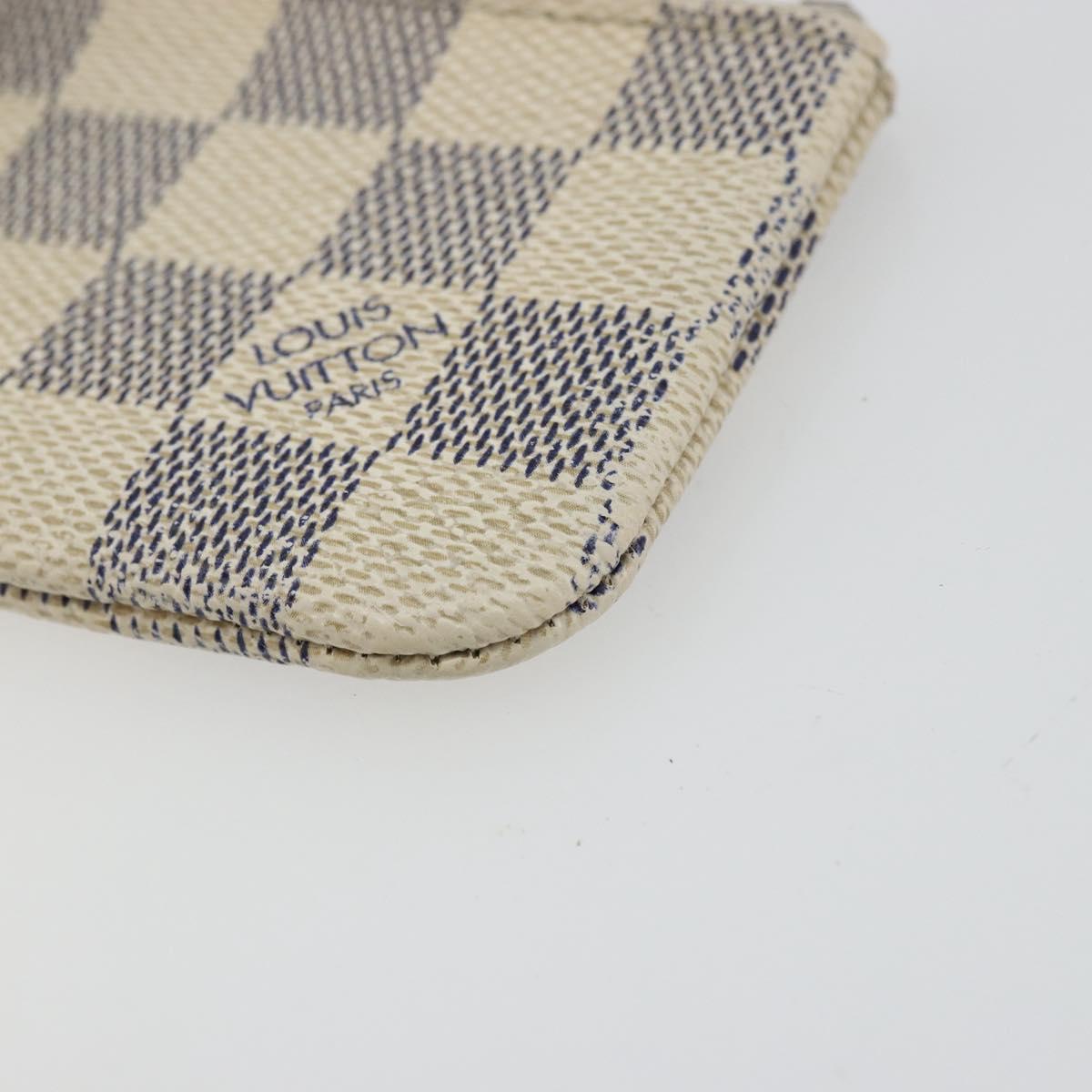 LOUIS VUITTON Damier Azur Pochette Cles Coin Purse N62659 LV Auth 170542
