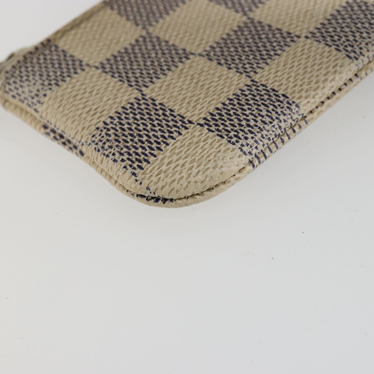 LOUIS VUITTON Damier Azur Pochette Cles Coin Purse N62659 LV Auth 170542