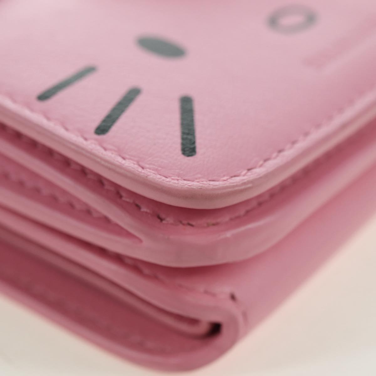 BALENCIAGA Mini Chain Wallet Kitty Leather Pink Silver 623241 Auth 170544SM
