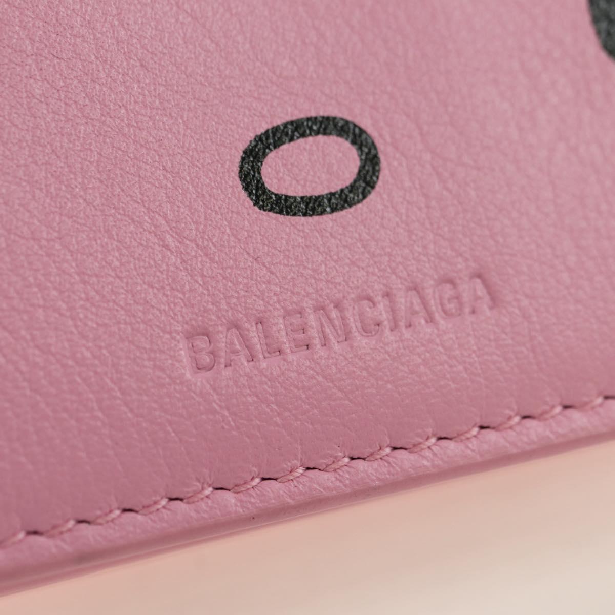 BALENCIAGA Mini Chain Wallet Kitty Leather Pink Silver 623241 Auth 170544SM