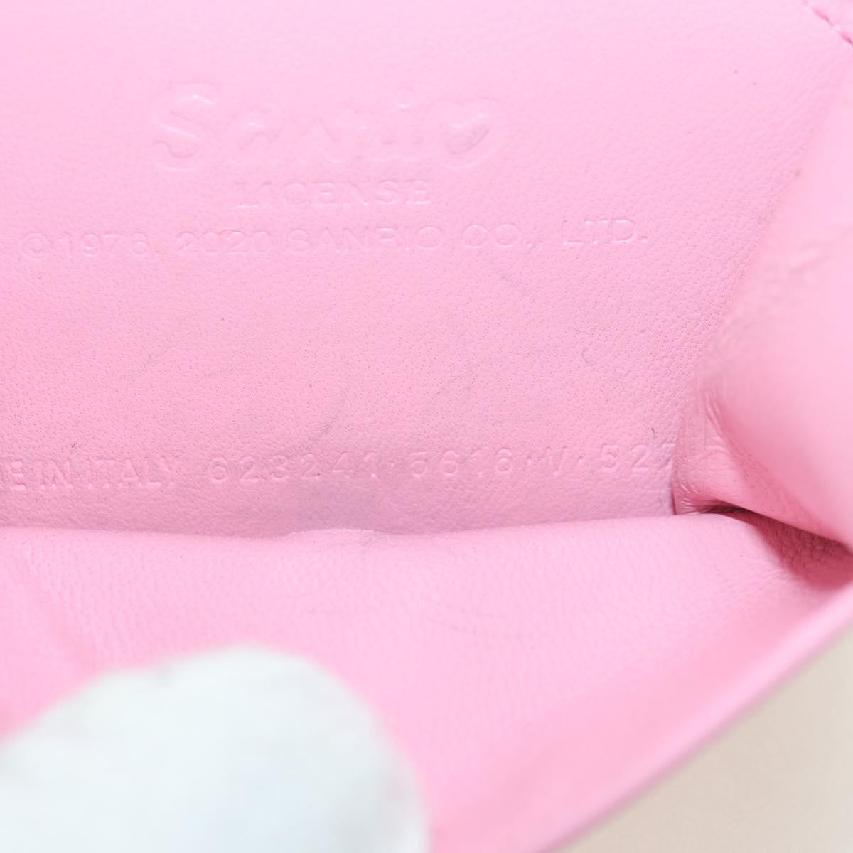 BALENCIAGA Mini Chain Wallet Kitty Leather Pink Silver 623241 Auth 170544SM