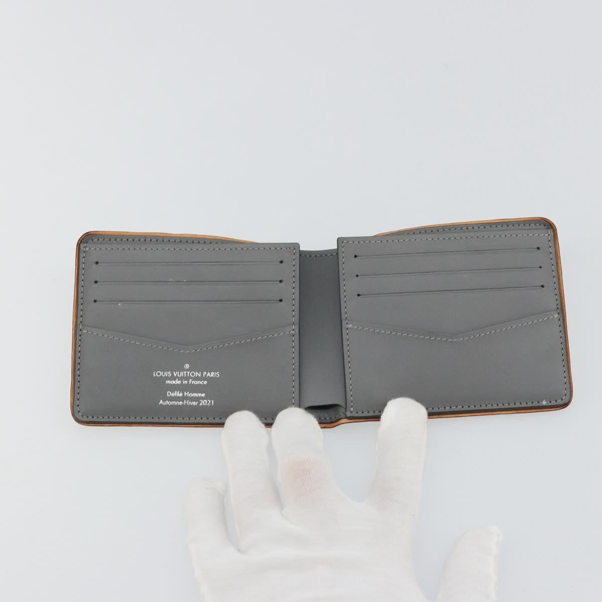 LOUIS VUITTON Mirror Portefeuille Slender Wallet Silver M80806 LV Auth 170546A