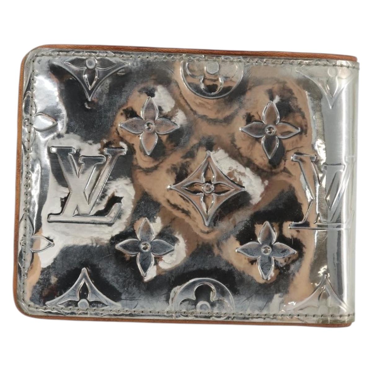 LOUIS VUITTON Mirror Portefeuille Slender Wallet Silver M80806 LV Auth 170546A