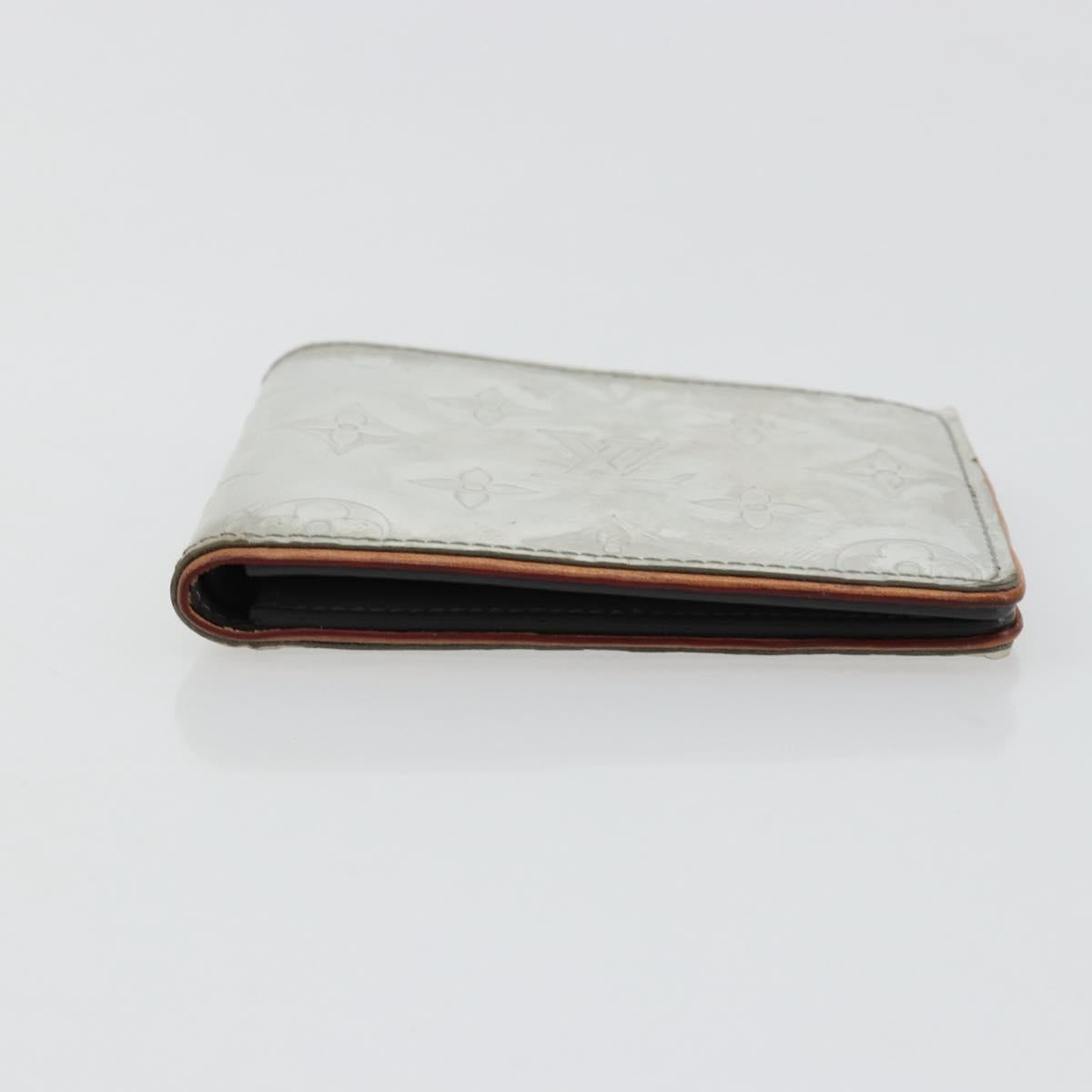 LOUIS VUITTON Mirror Portefeuille Slender Wallet Silver M80806 LV Auth 170546A