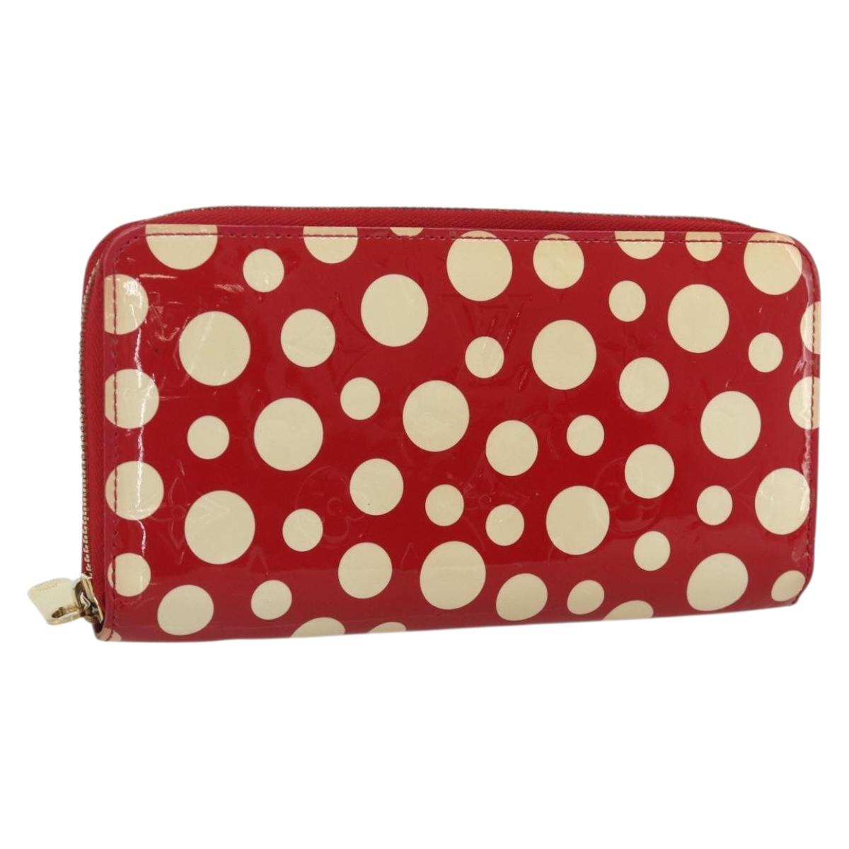 LOUIS VUITTON Yayoi Kusama Zippy Wallet Long Wallet Red M91572 LV Auth 170548A