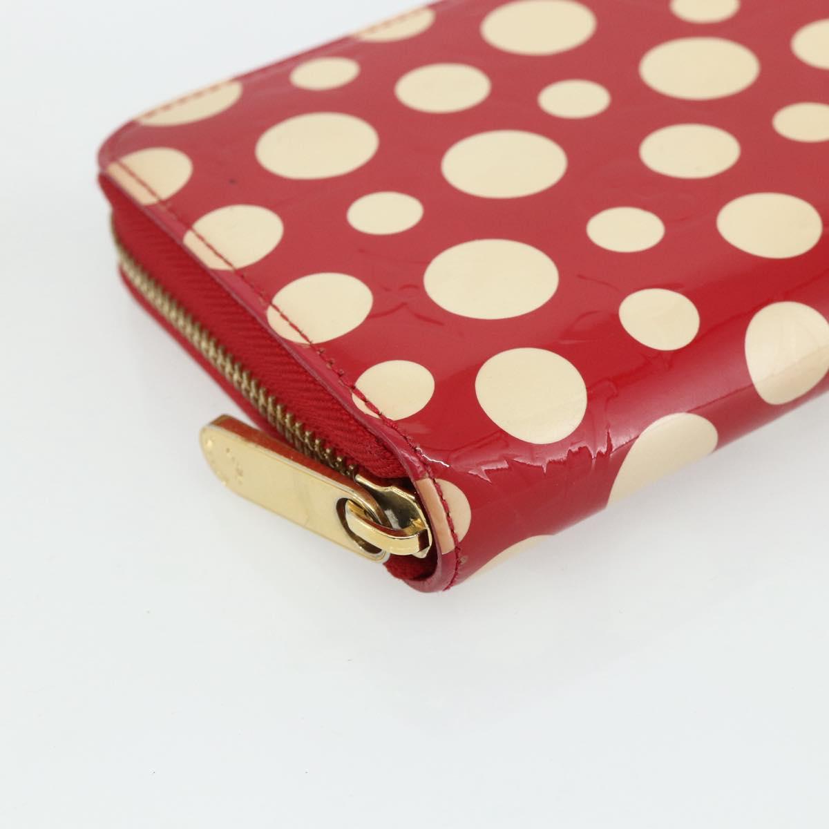 LOUIS VUITTON Yayoi Kusama Zippy Wallet Long Wallet Red M91572 LV Auth 170548A