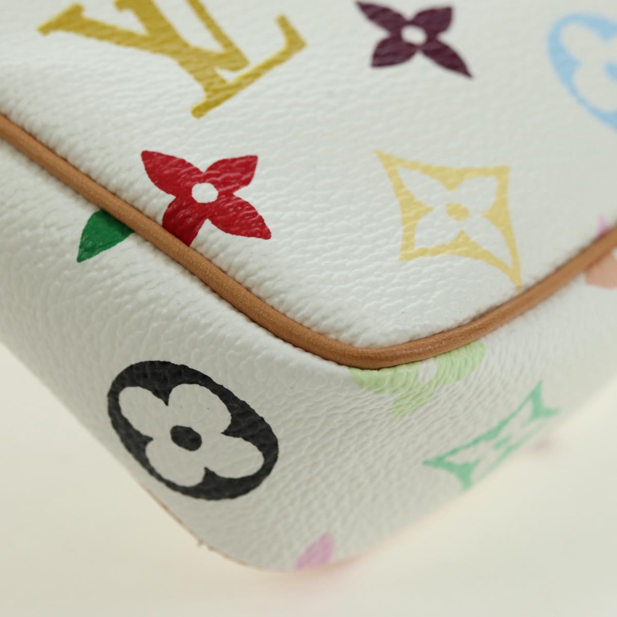 LOUIS VUITTON Monogram Multicolor Pochette Pouch White M92649 LV Auth 170552SAV