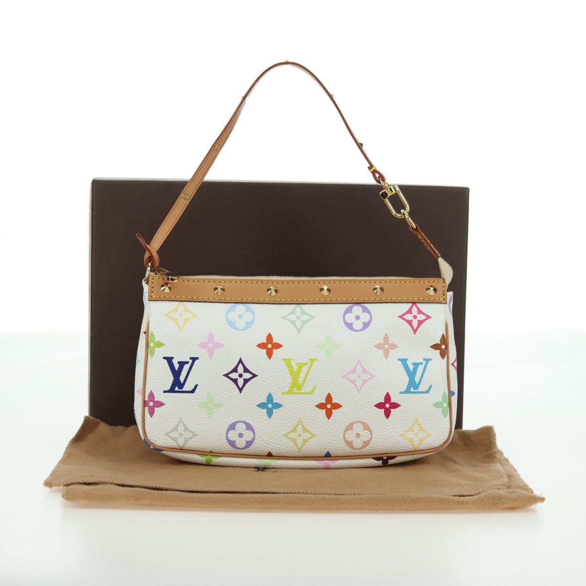 LOUIS VUITTON Monogram Multicolor Pochette Pouch White M92649 LV Auth 170552SAV