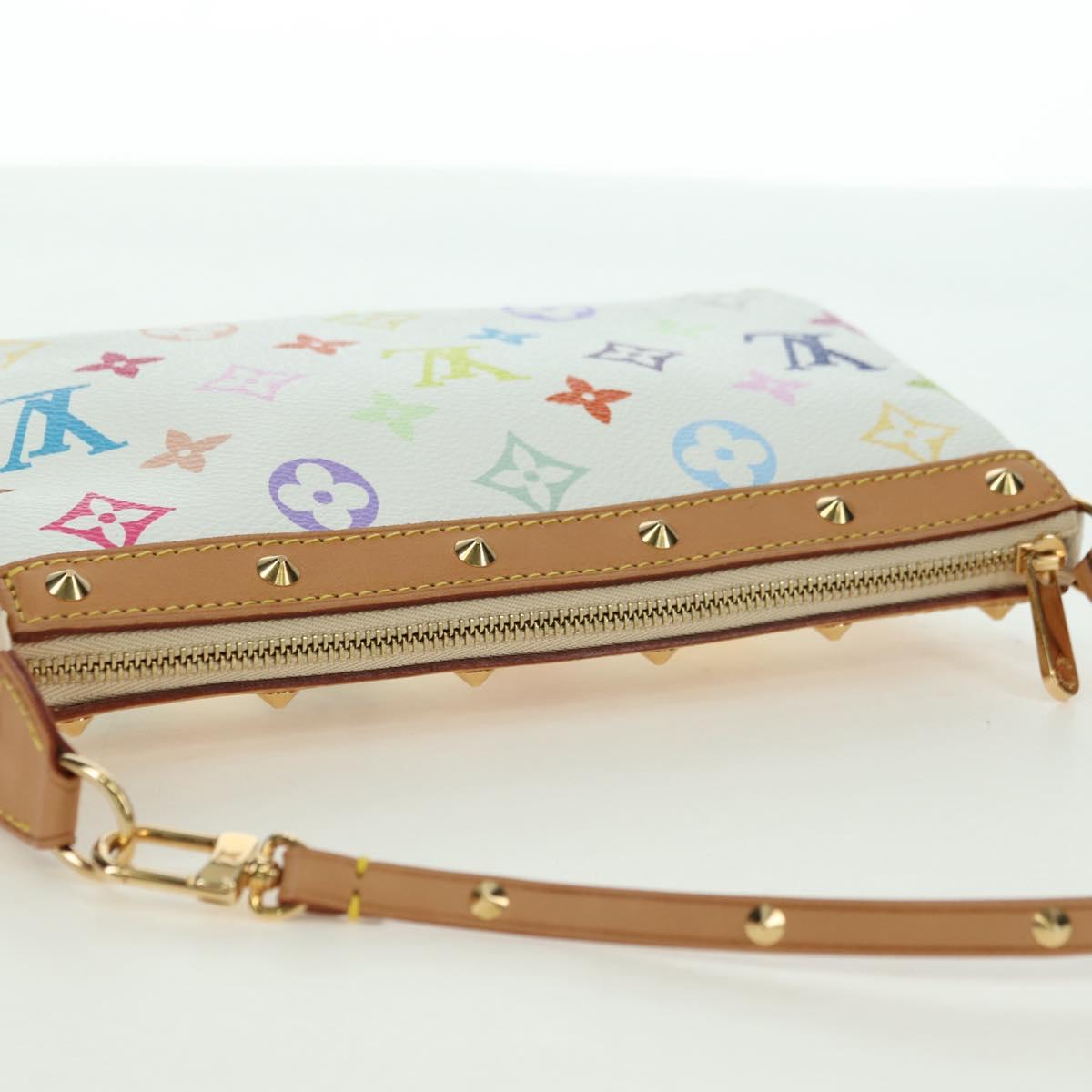 LOUIS VUITTON Monogram Multicolor Pochette Pouch White M92649 LV Auth 170552SAV