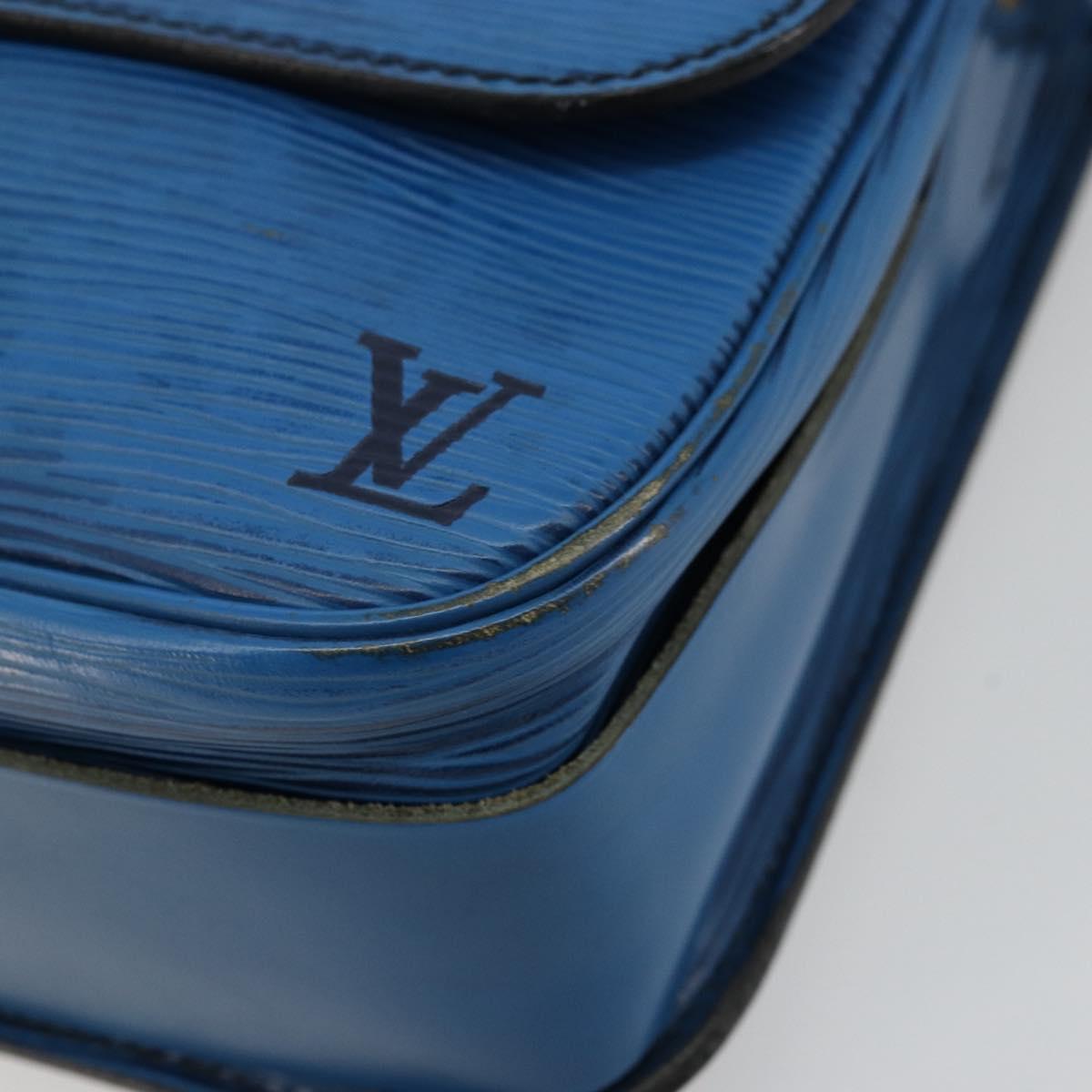 LOUIS VUITTON Epi Cartouchiere MM Shoulder Bag Blue M52245 LV Auth 170556