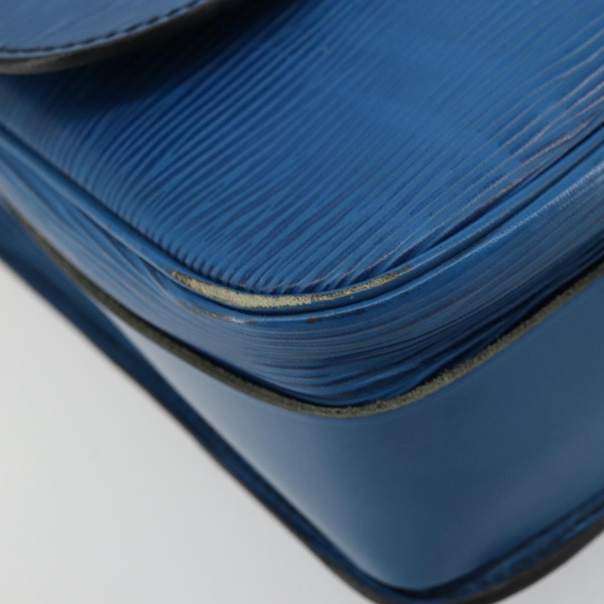 LOUIS VUITTON Epi Cartouchiere MM Shoulder Bag Blue M52245 LV Auth 170556