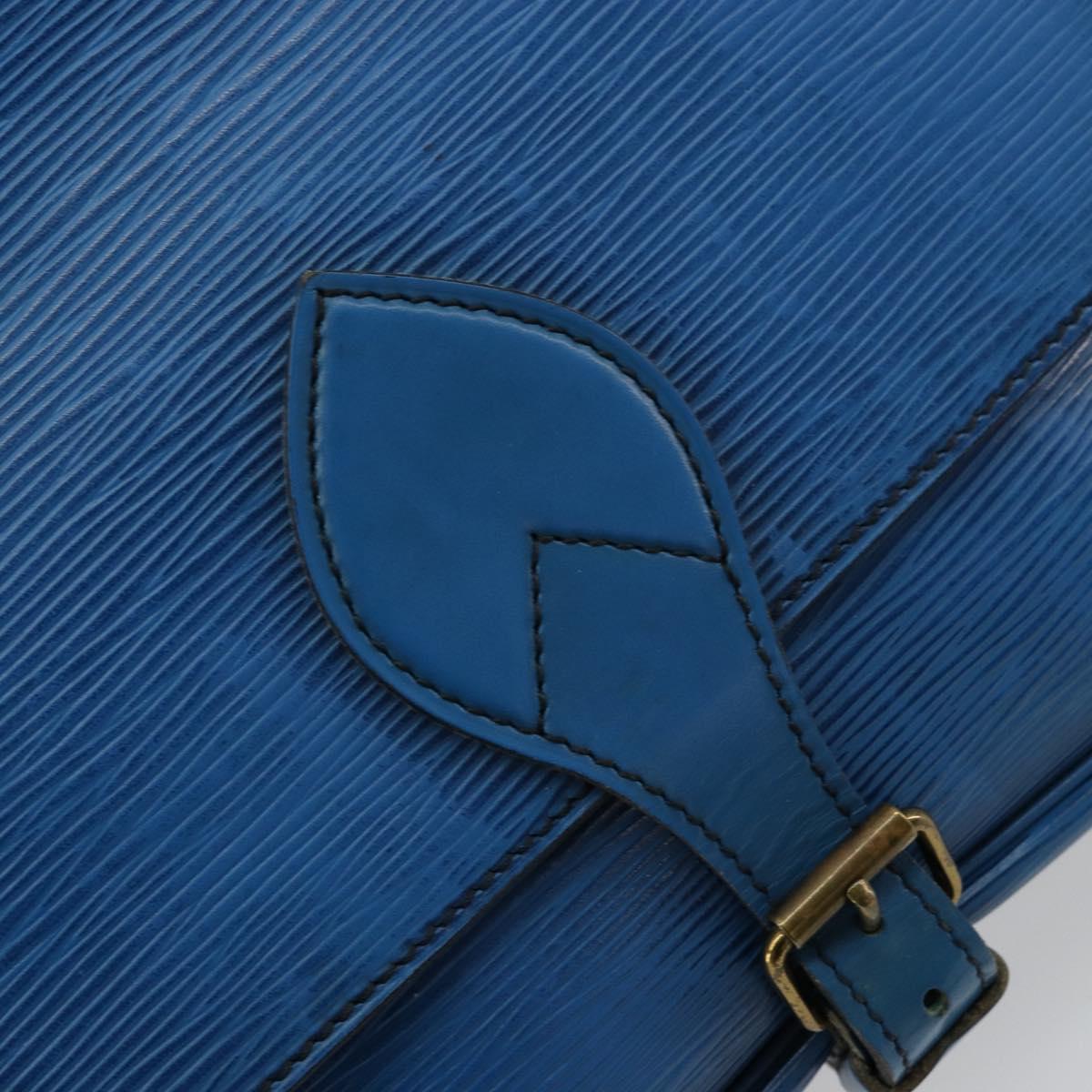 LOUIS VUITTON Epi Cartouchiere MM Shoulder Bag Blue M52245 LV Auth 170556