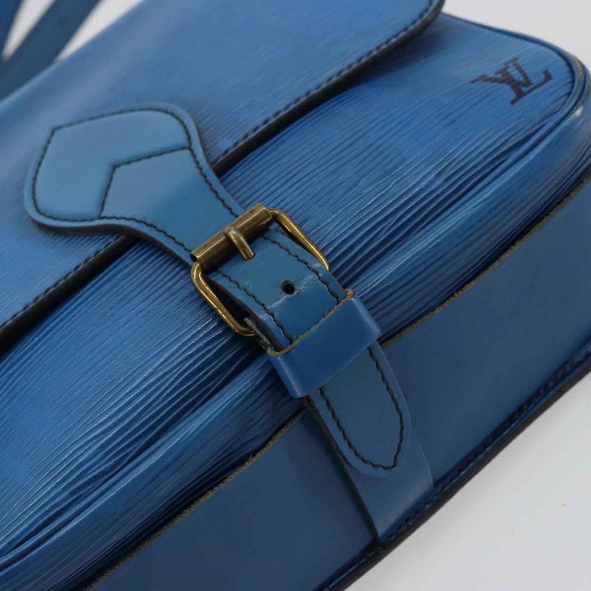 LOUIS VUITTON Epi Cartouchiere MM Shoulder Bag Blue M52245 LV Auth 170556