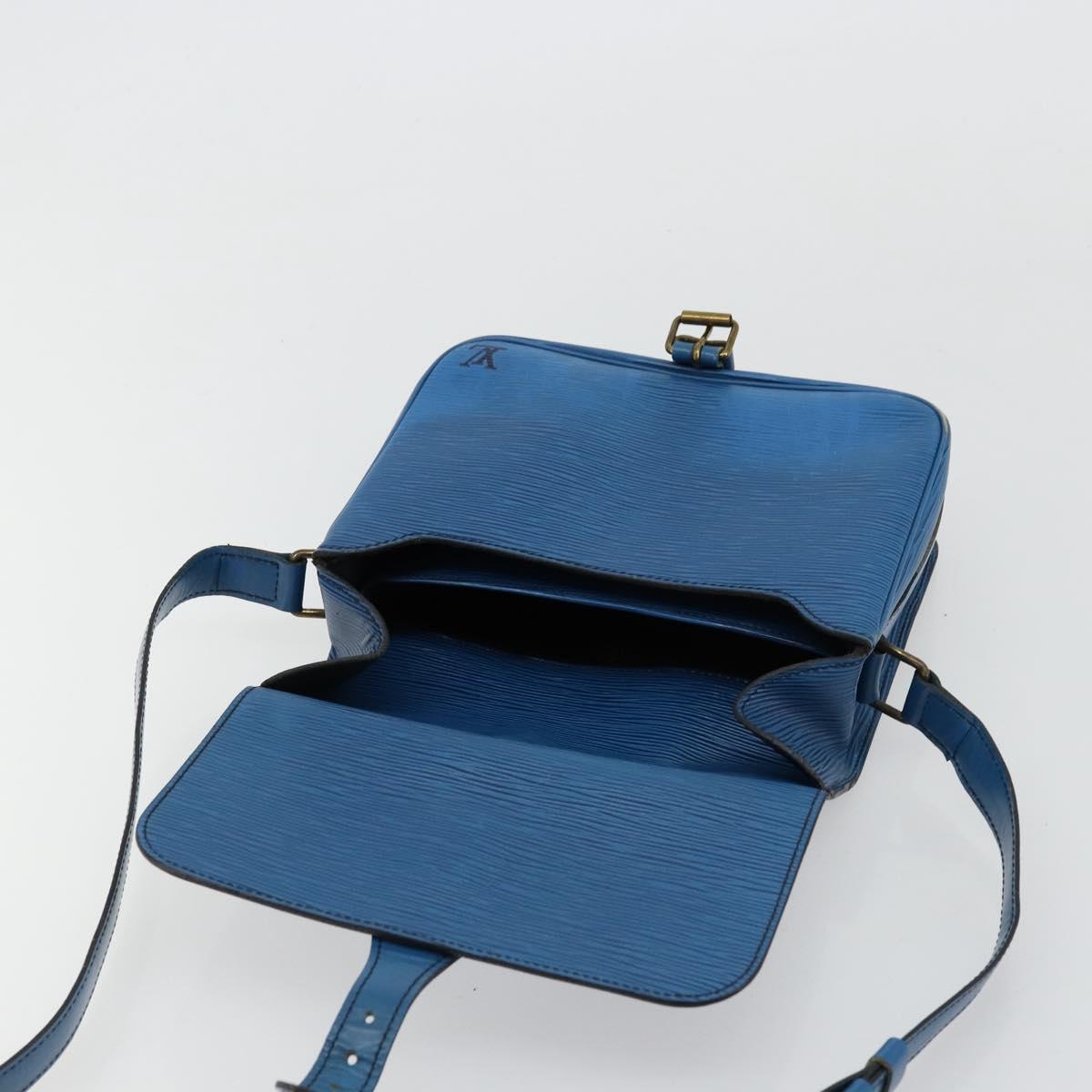 LOUIS VUITTON Epi Cartouchiere MM Shoulder Bag Blue M52245 LV Auth 170556