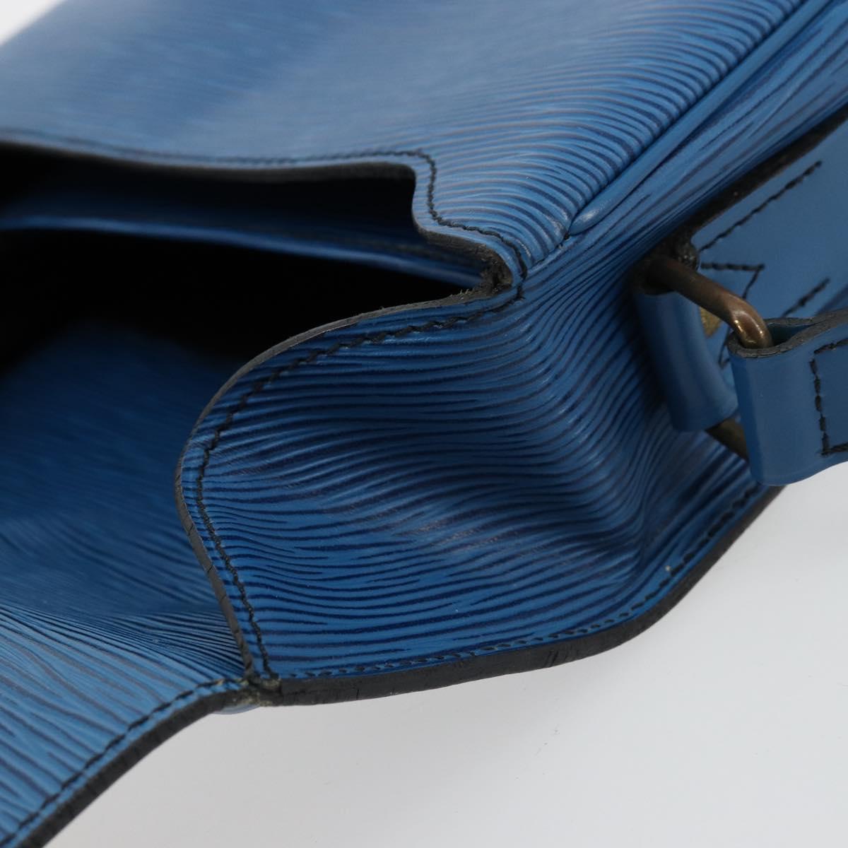 LOUIS VUITTON Epi Cartouchiere MM Shoulder Bag Blue M52245 LV Auth 170556
