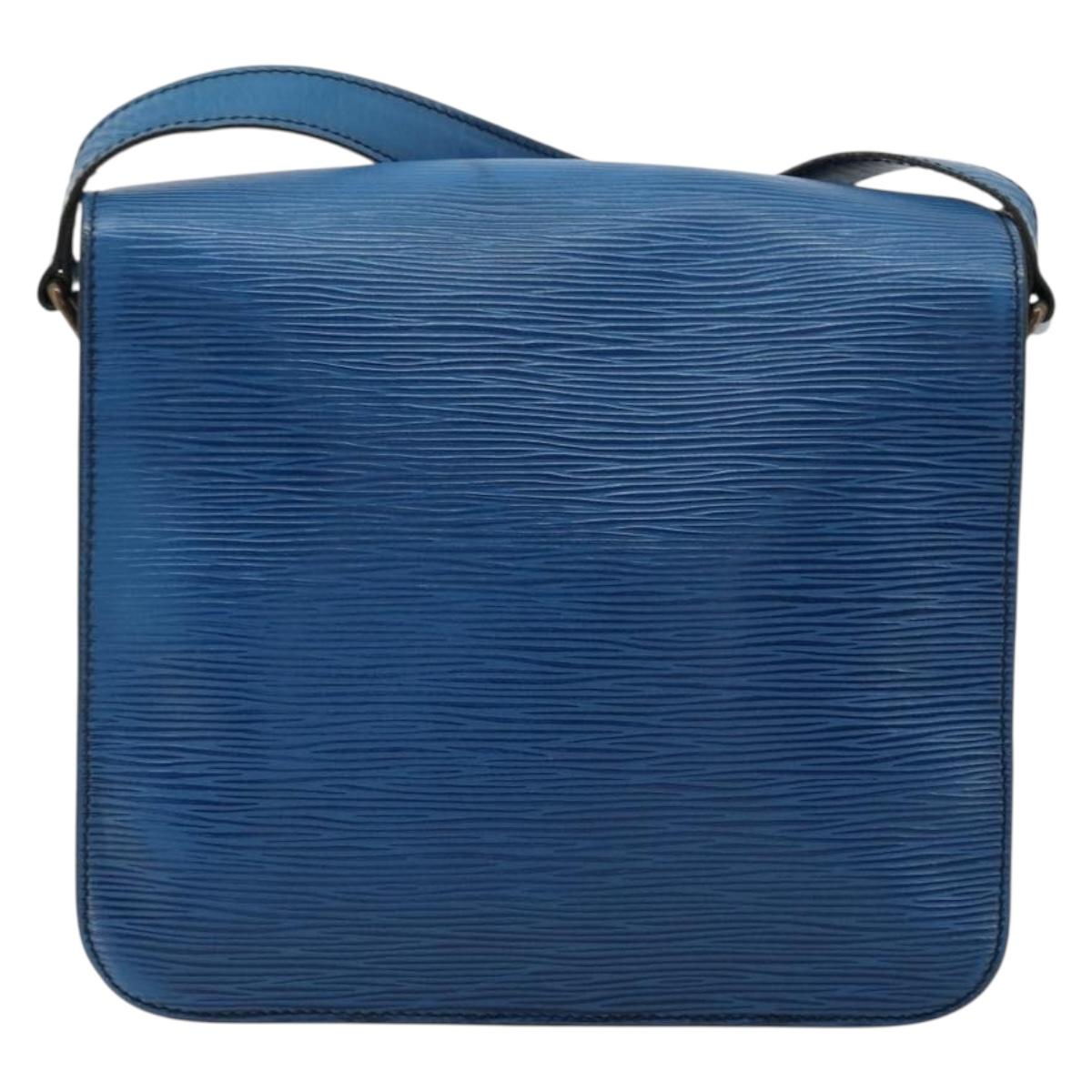 LOUIS VUITTON Epi Cartouchiere MM Shoulder Bag Blue M52245 LV Auth 170556