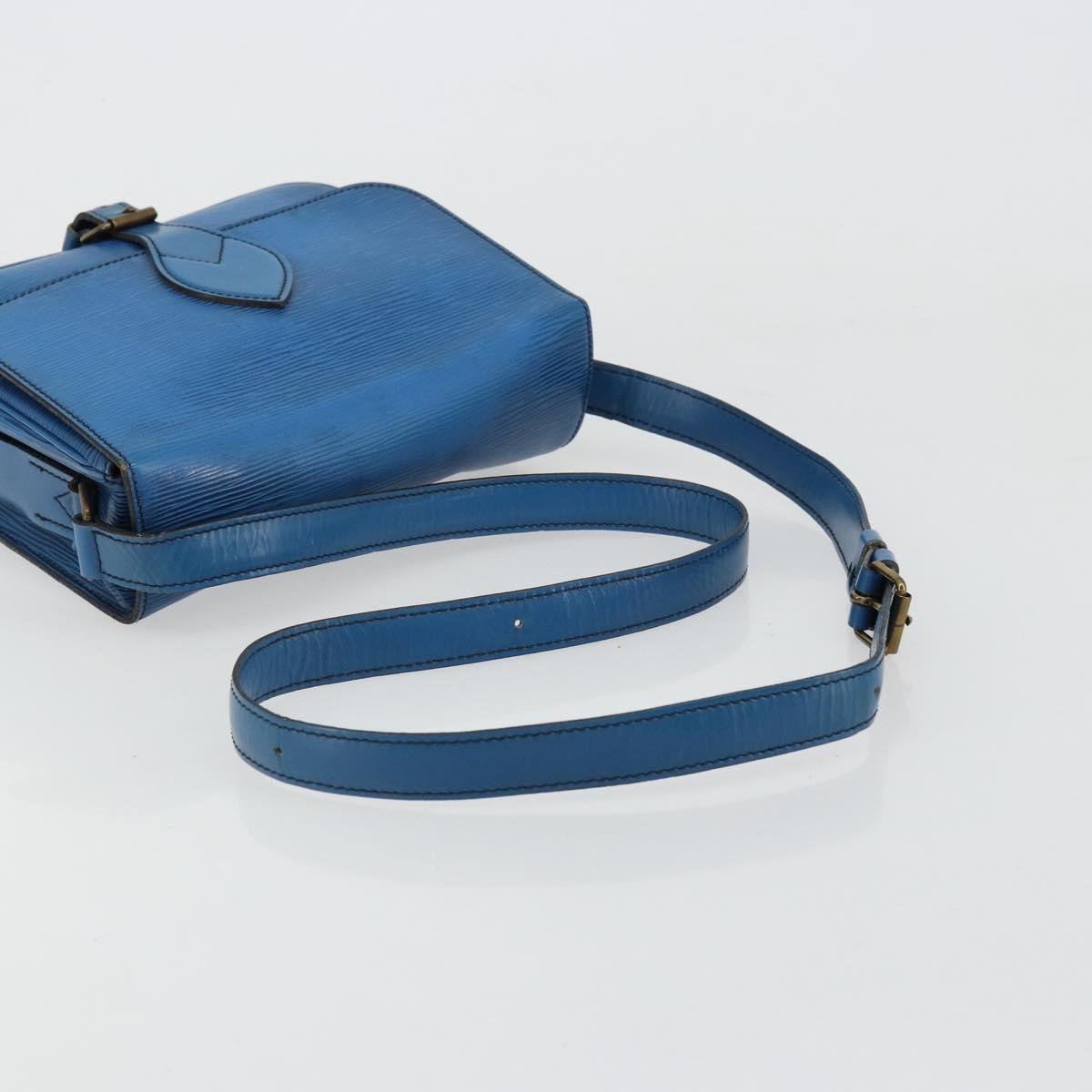LOUIS VUITTON Epi Cartouchiere MM Shoulder Bag Blue M52245 LV Auth 170556