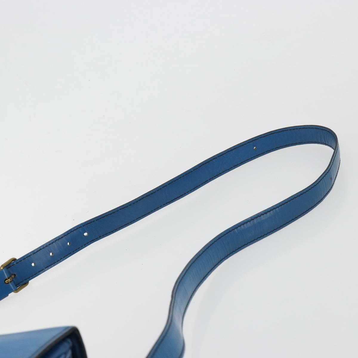 LOUIS VUITTON Epi Cartouchiere MM Shoulder Bag Blue M52245 LV Auth 170556