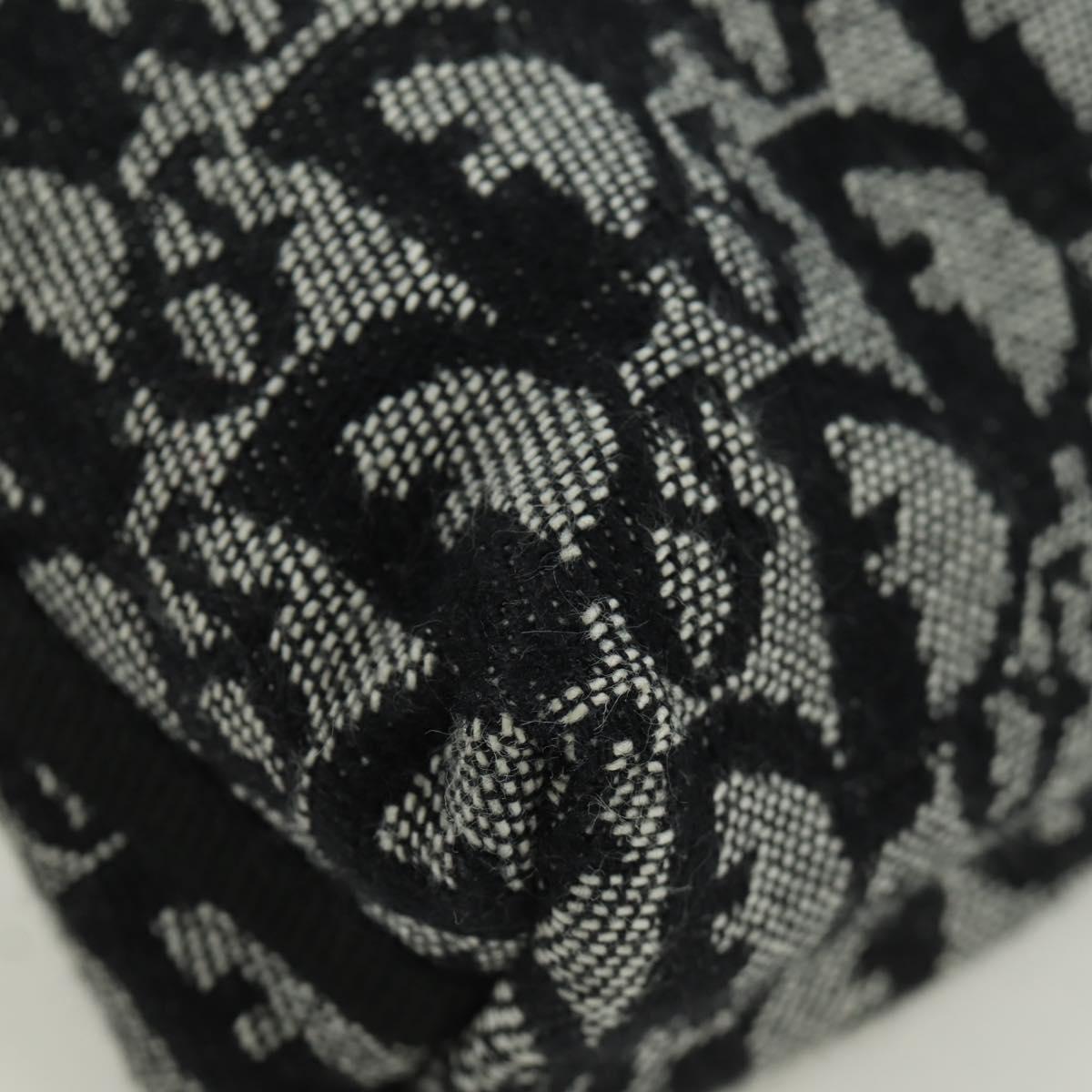 Christian Dior Trotter Canvas Accessory Pouch Black Silver Auth 170558V