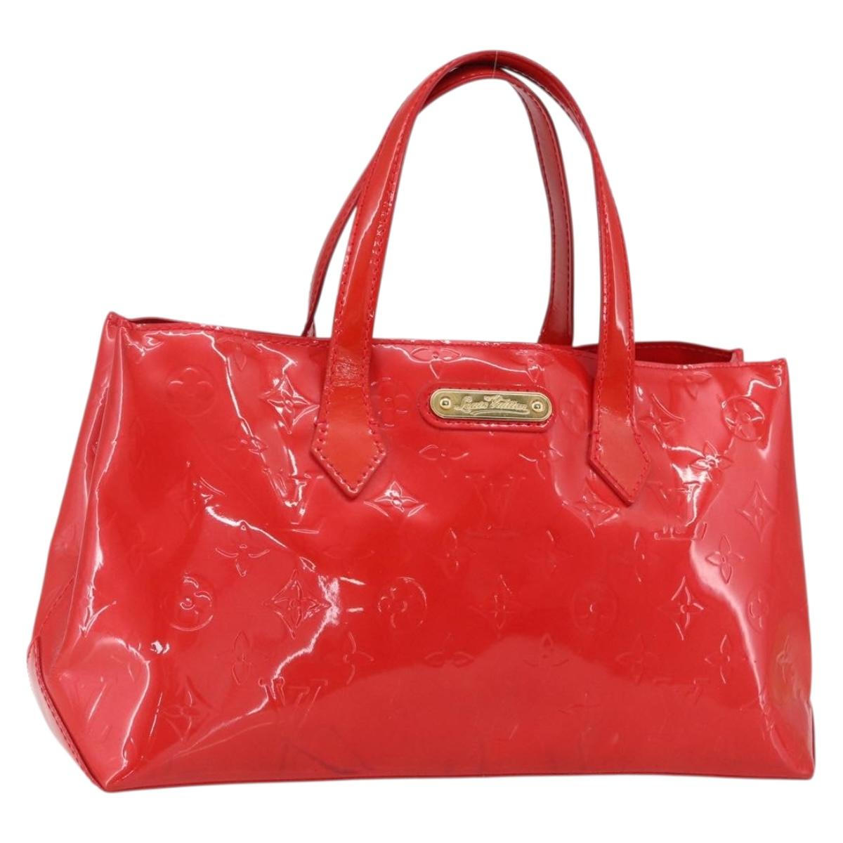 LOUIS VUITTON Monogram Vernis Wilshire PM Bag Rouge Grunadine M91723 Auth 170570