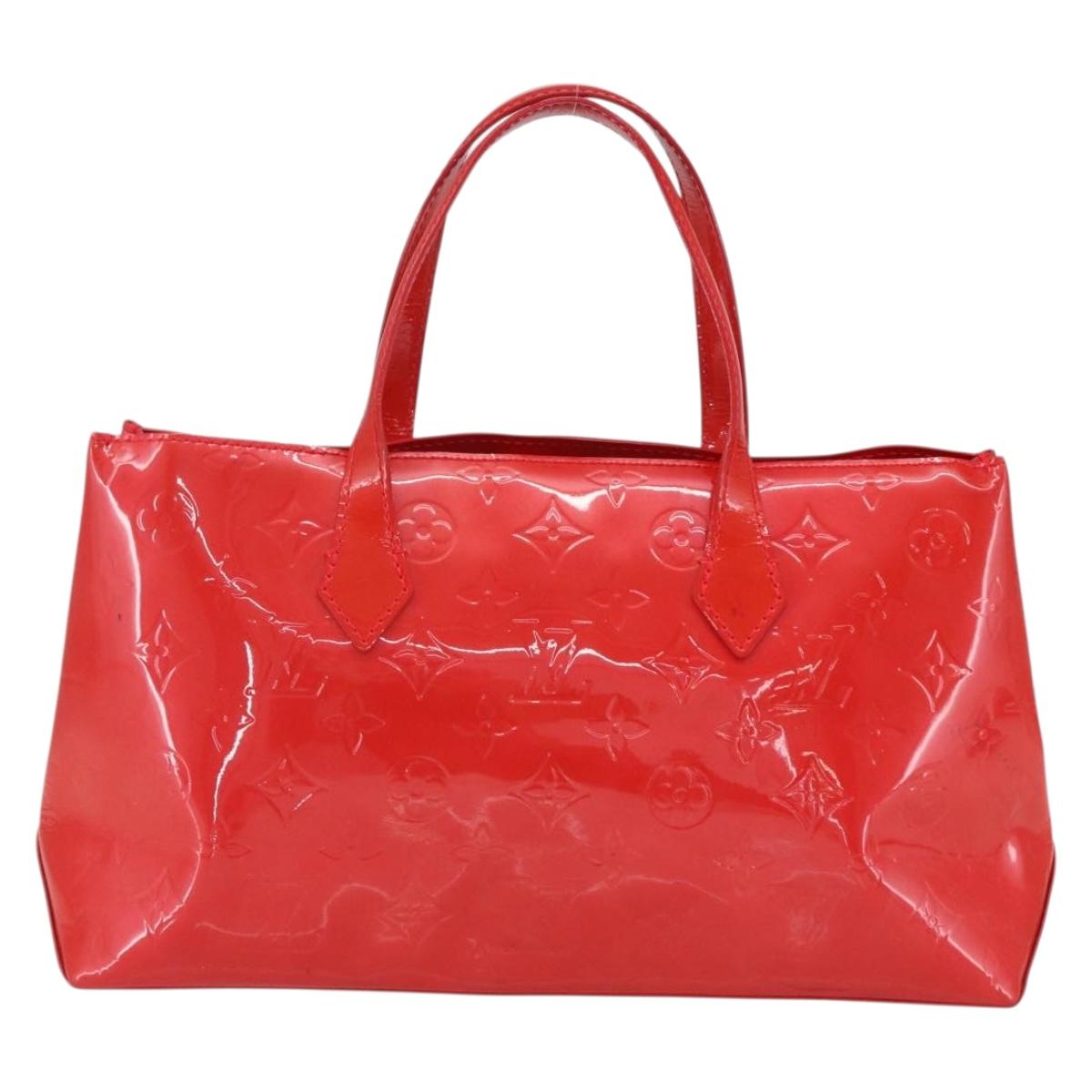 LOUIS VUITTON Monogram Vernis Wilshire PM Bag Rouge Grunadine M91723 Auth 170570