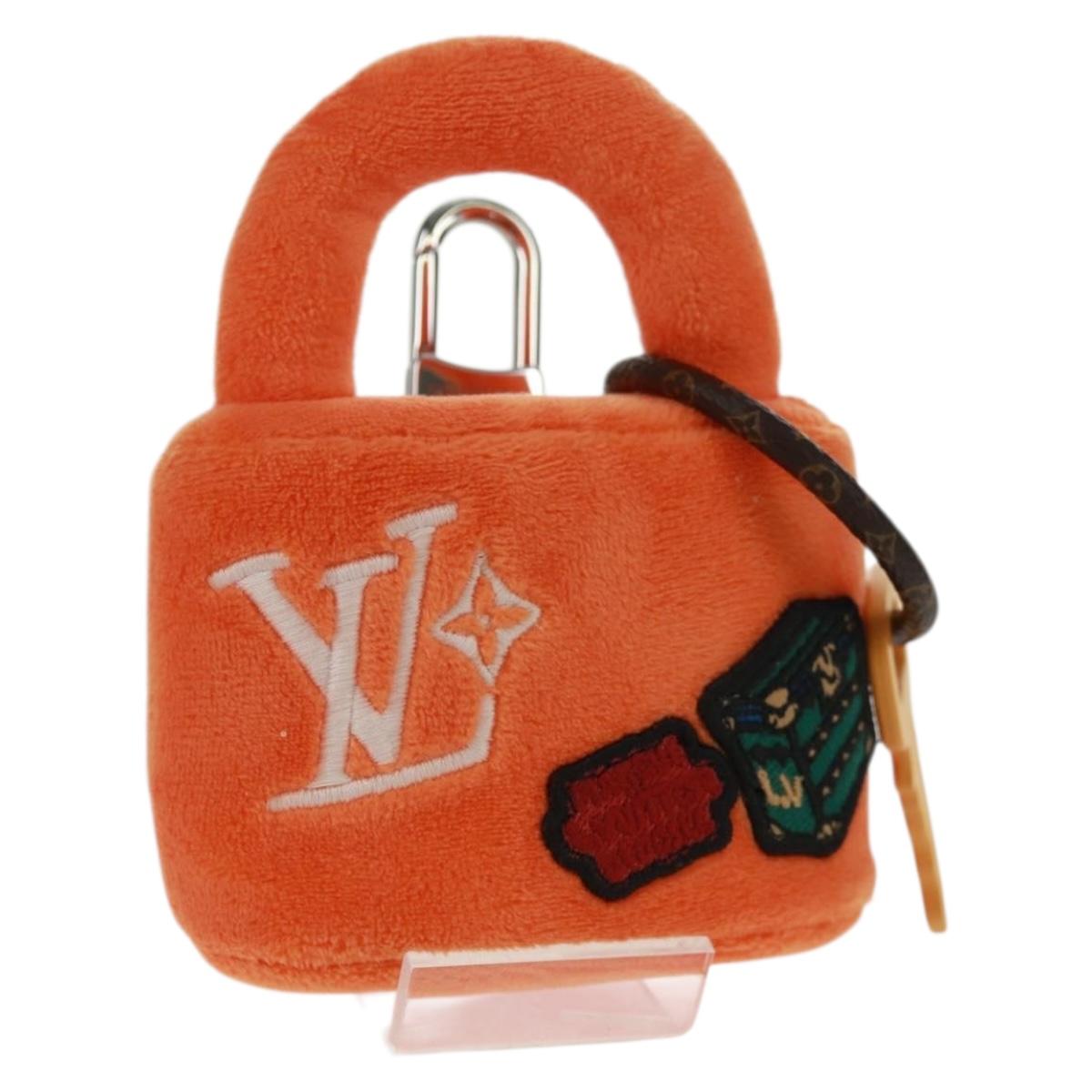 LOUIS VUITTON LV Lucky Rock Bag Charm Fur Orange M03107 LV Auth 170579SAM