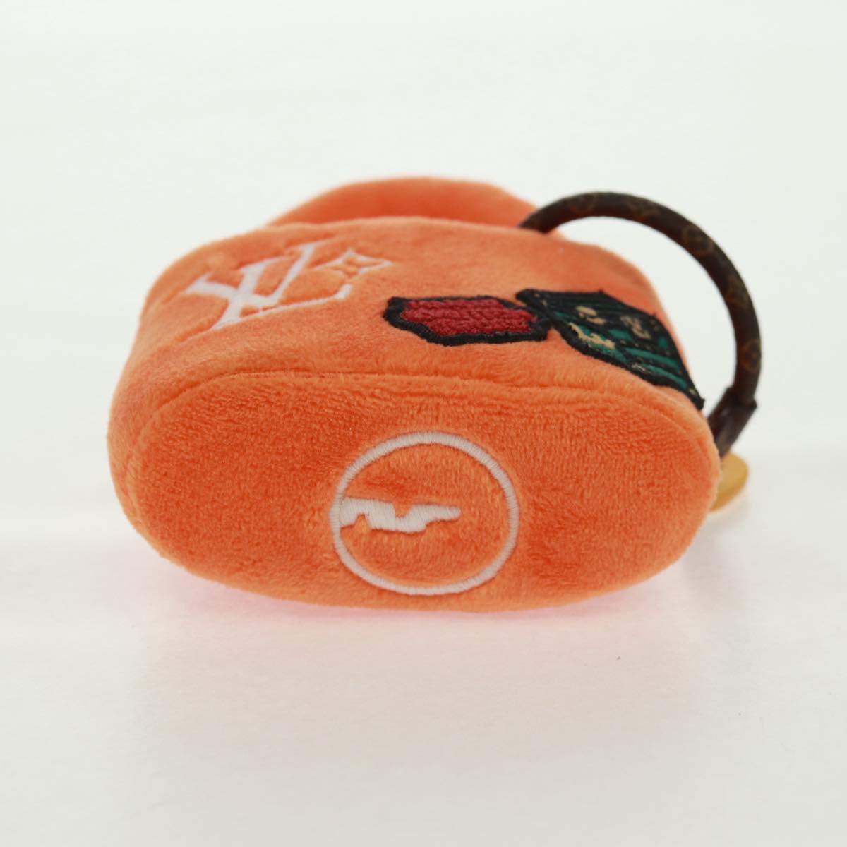 LOUIS VUITTON LV Lucky Rock Bag Charm Fur Orange M03107 LV Auth 170579SAM
