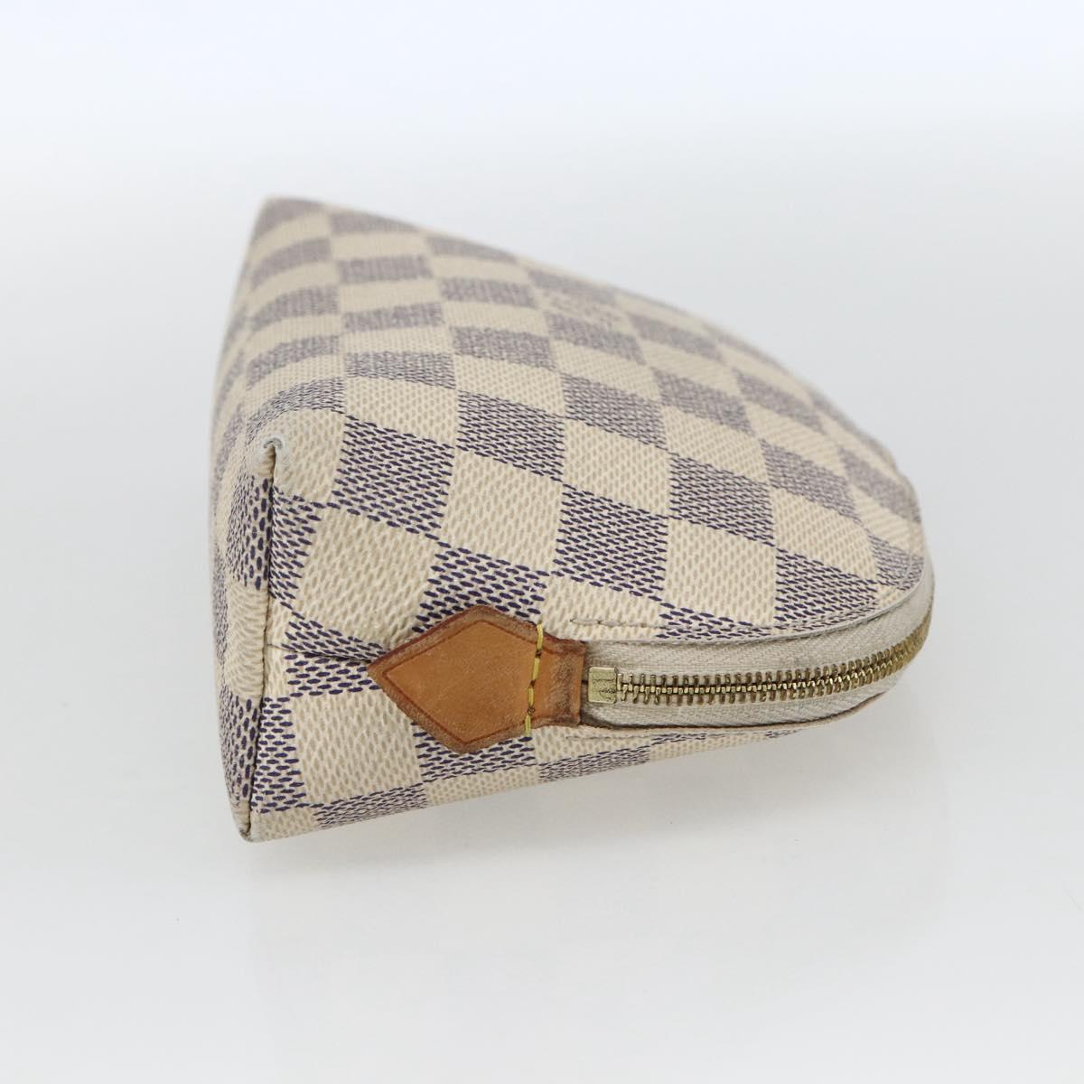 LOUIS VUITTON Damier Azur Pochette Cosmetic PM Pouch N60024 LV Auth 170582