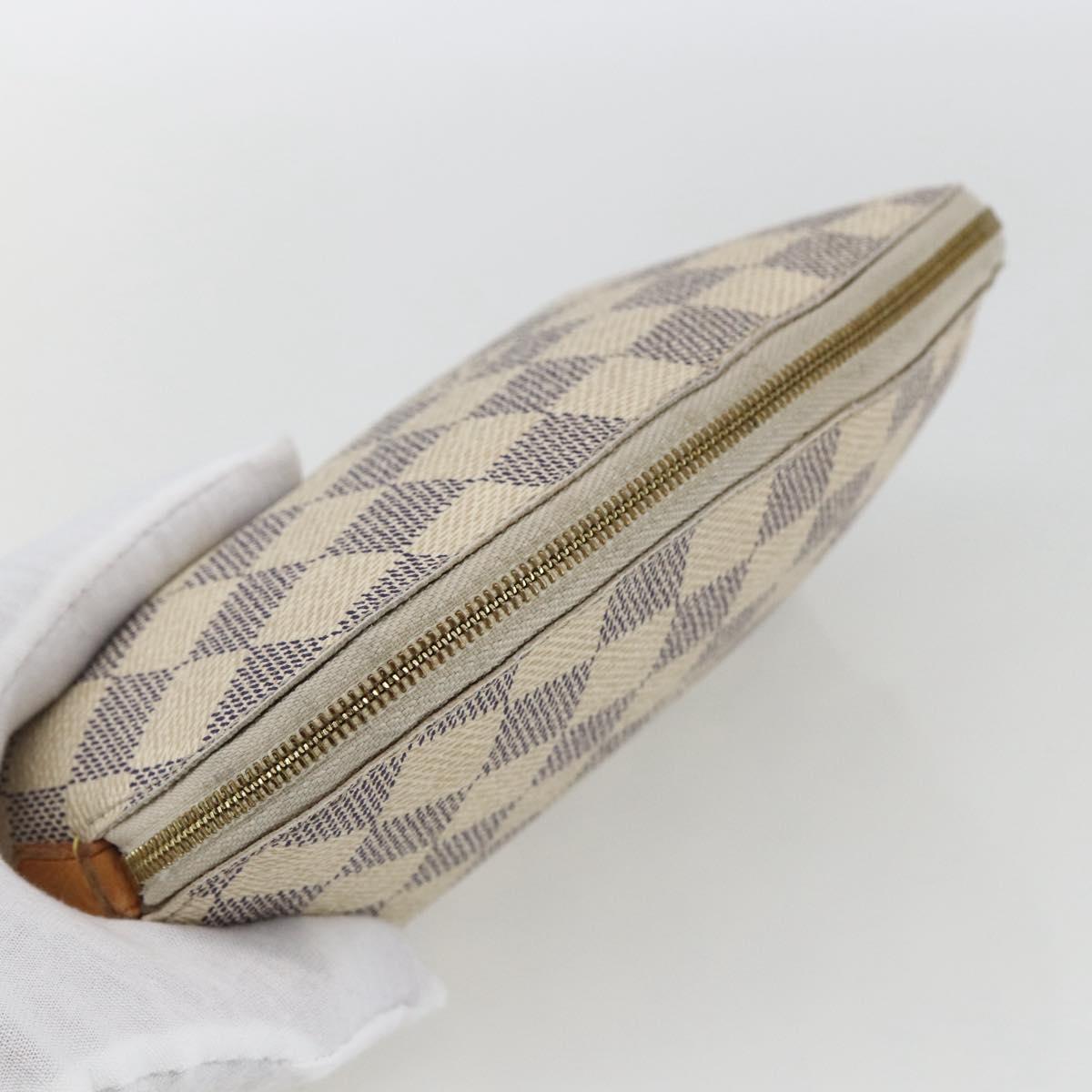 LOUIS VUITTON Damier Azur Pochette Cosmetic PM Pouch N60024 LV Auth 170582